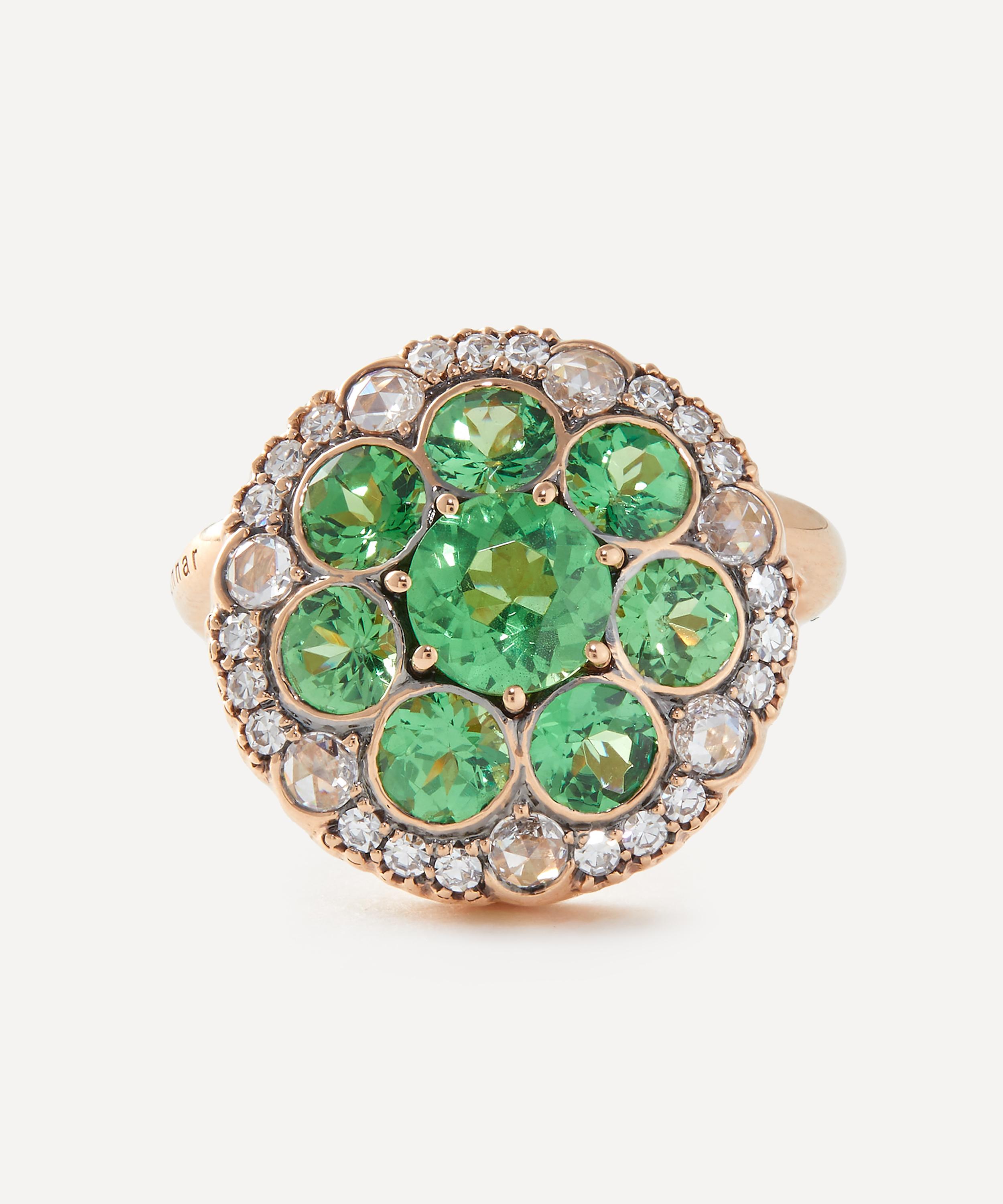 Selim Mouzannar 18ct Rose Gold Beirut Tsavorite And Diamond Ring