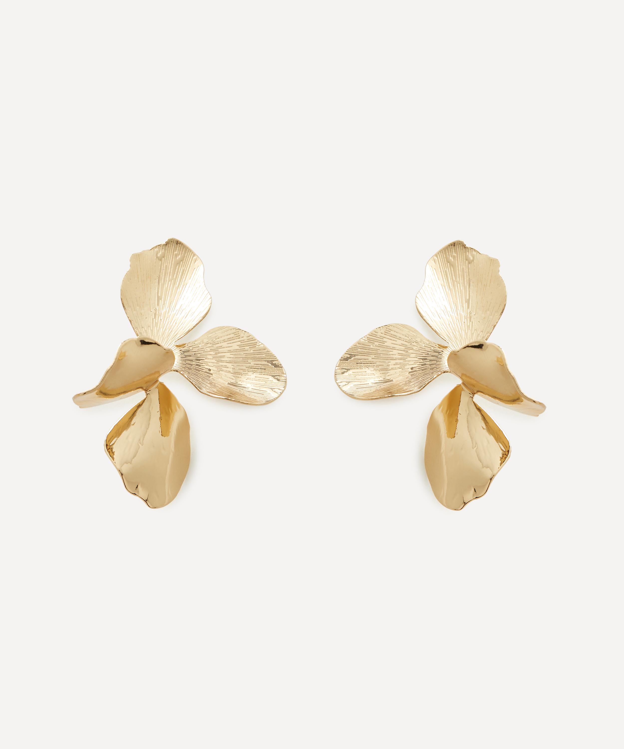 Shashi 14ct Gold-plated Hyacinthe Stud Earrings