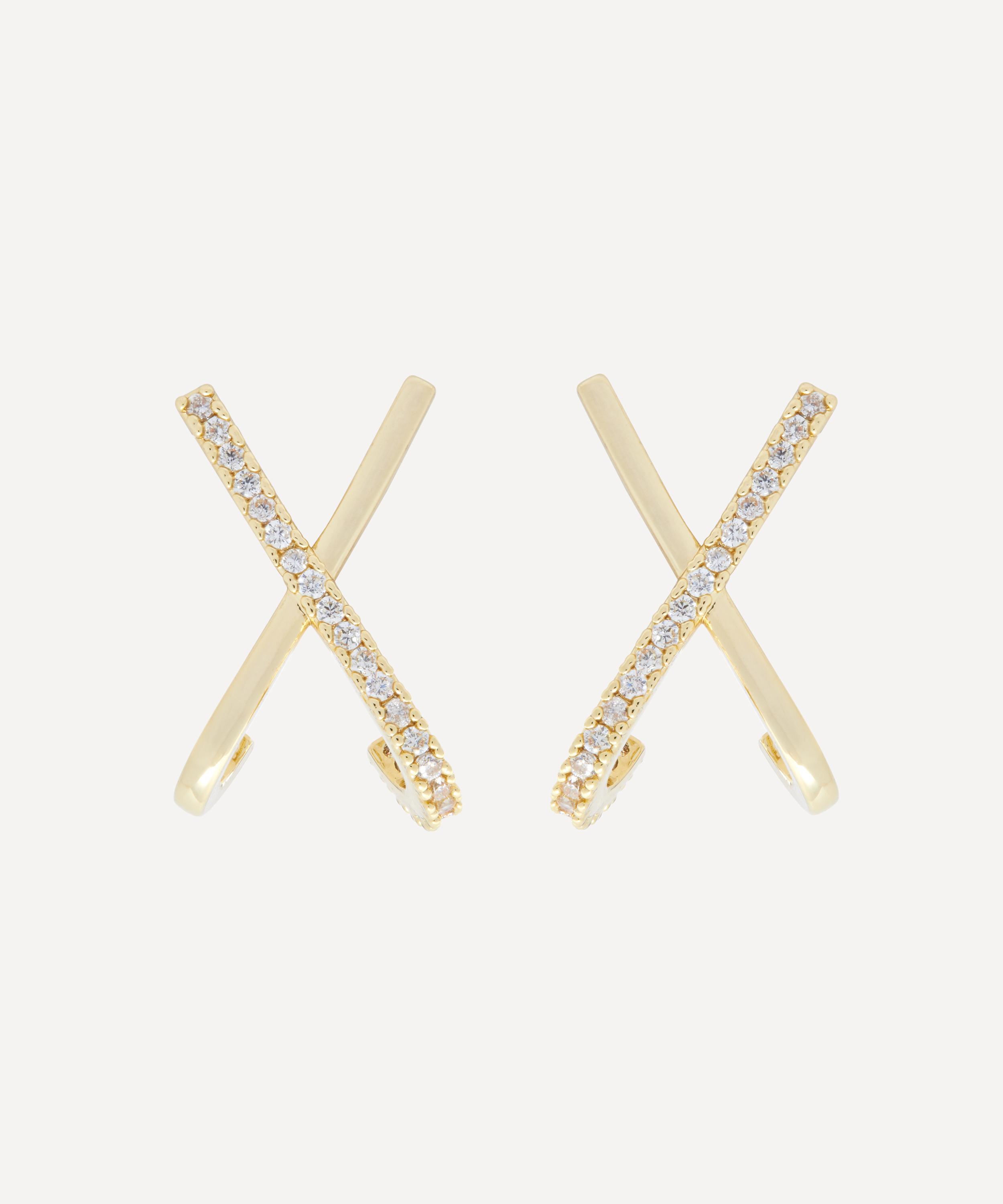 Shashi Gold-plated Kriss Kross Stud Earrings