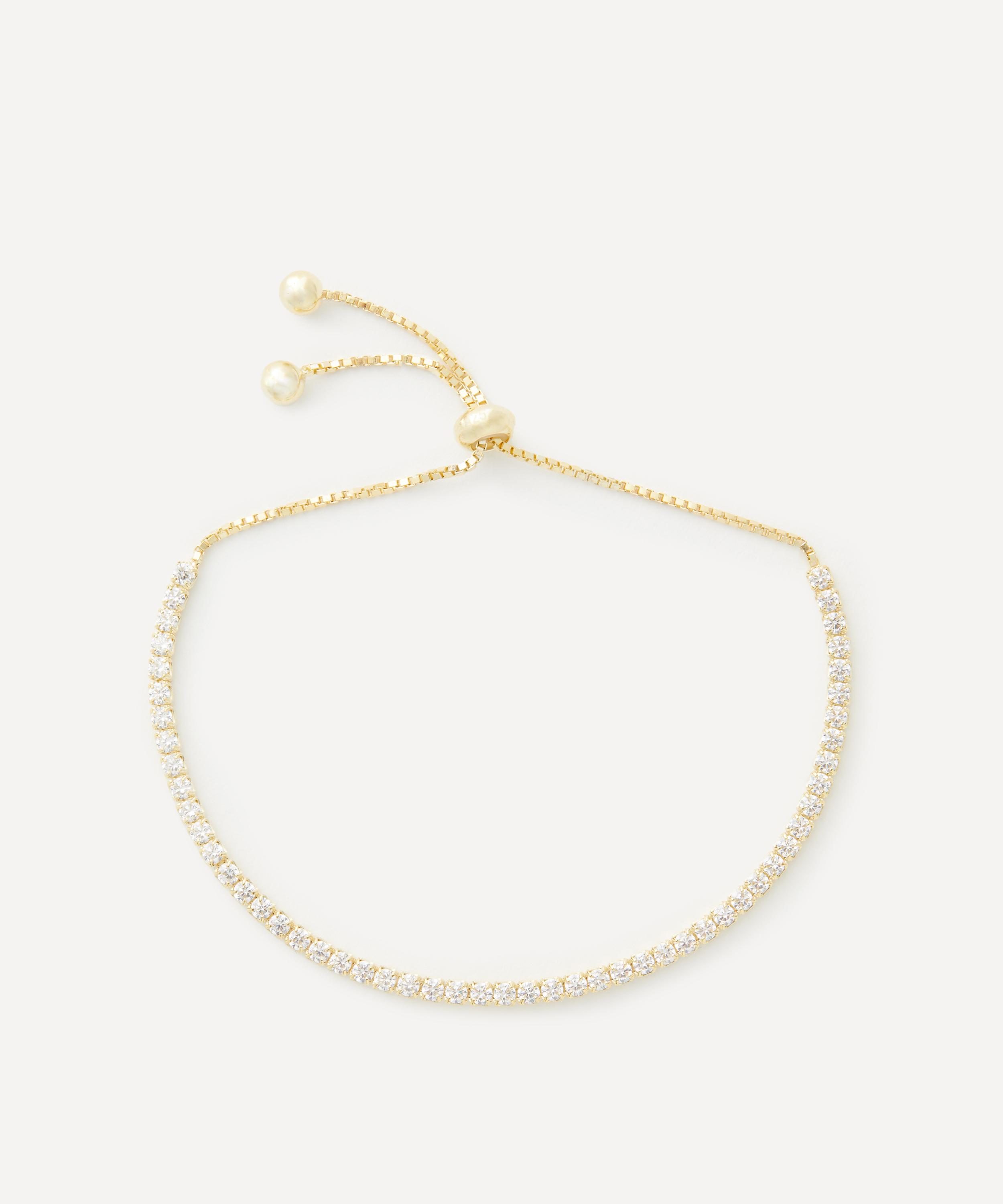 Shashi 18ct Gold-plated Vermeil Silver Diamond Tennis Bracelet