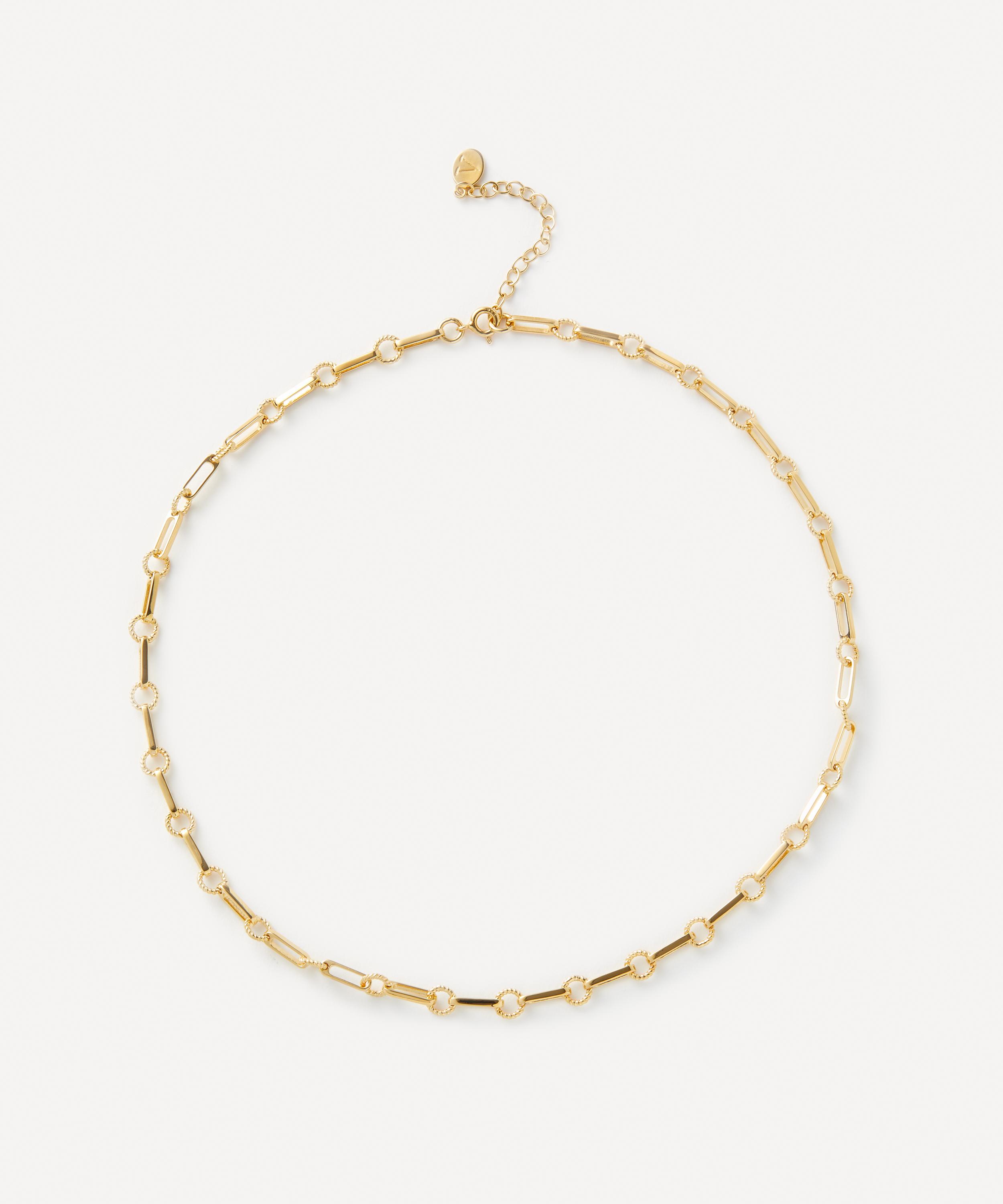 V By Laura Vann 18ct Gold-plated Vermeil Silver Twisted Link Vintage Chain Necklace