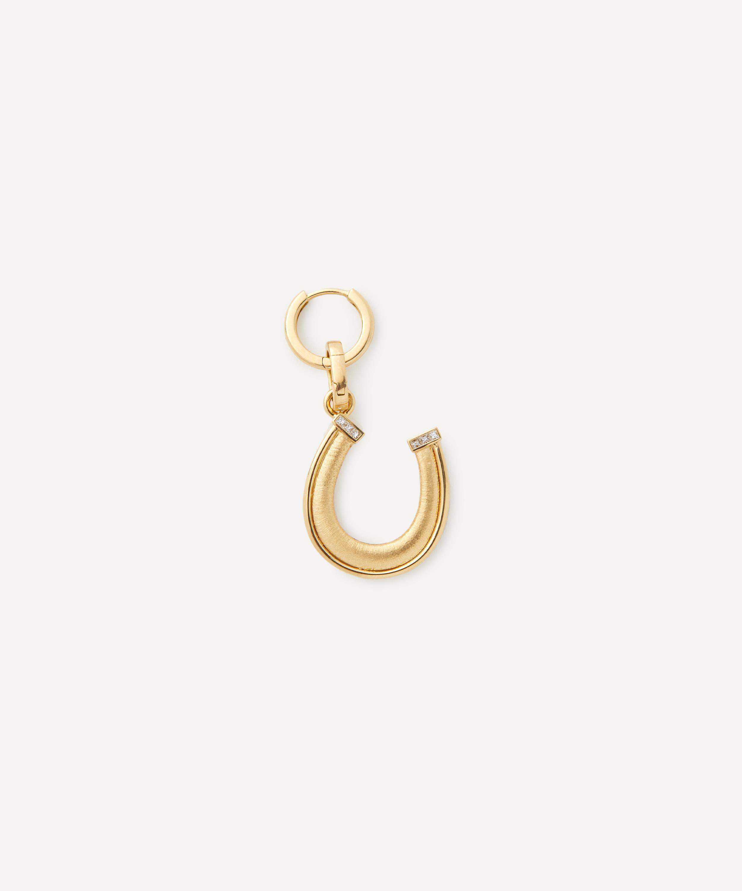 Marie Lichtenberg 18k Yellow Gold Horseshoe Diamond Pendant