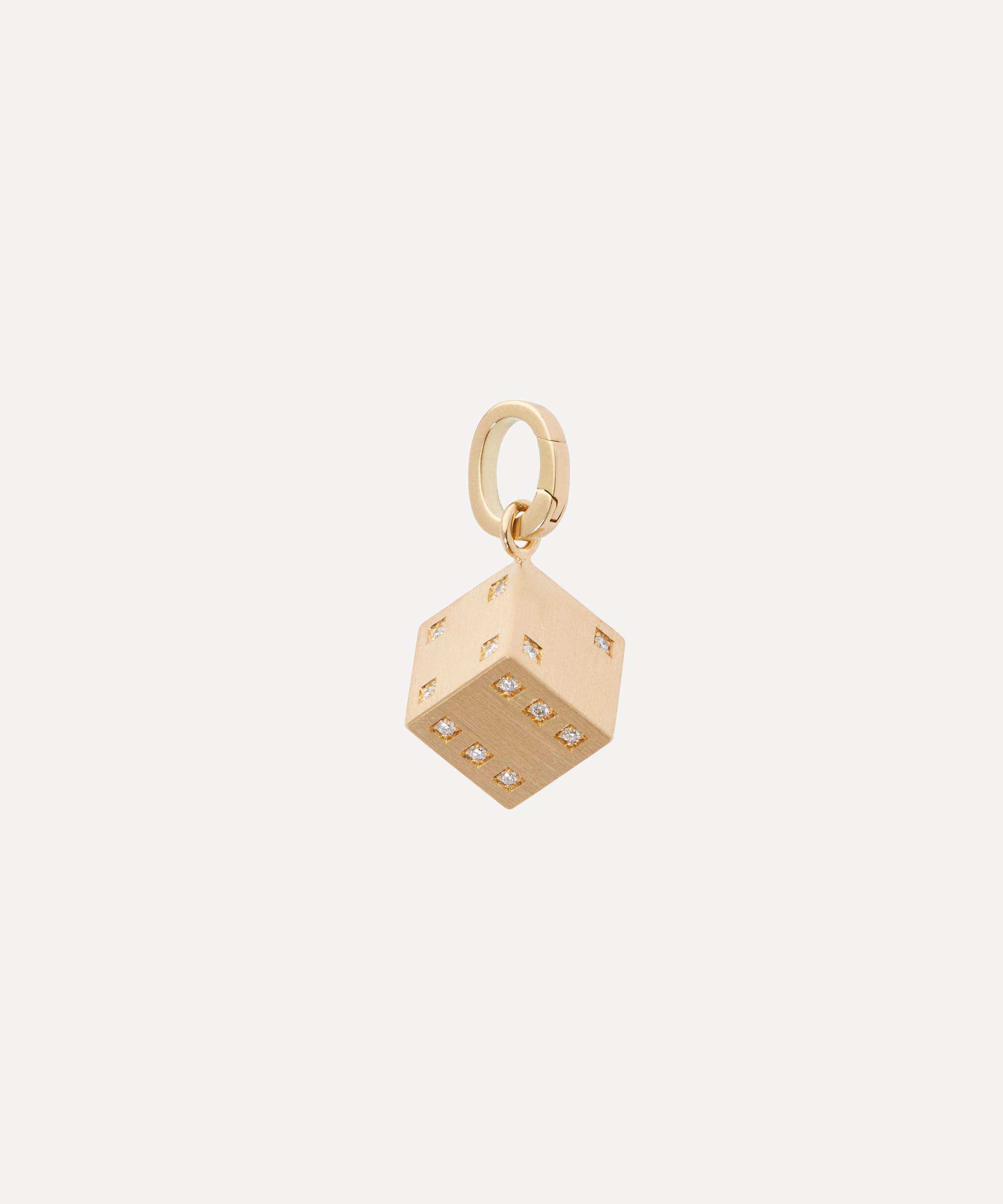 Shop Marie Lichtenberg 18ct Gold Dado Diamond Dice Charm