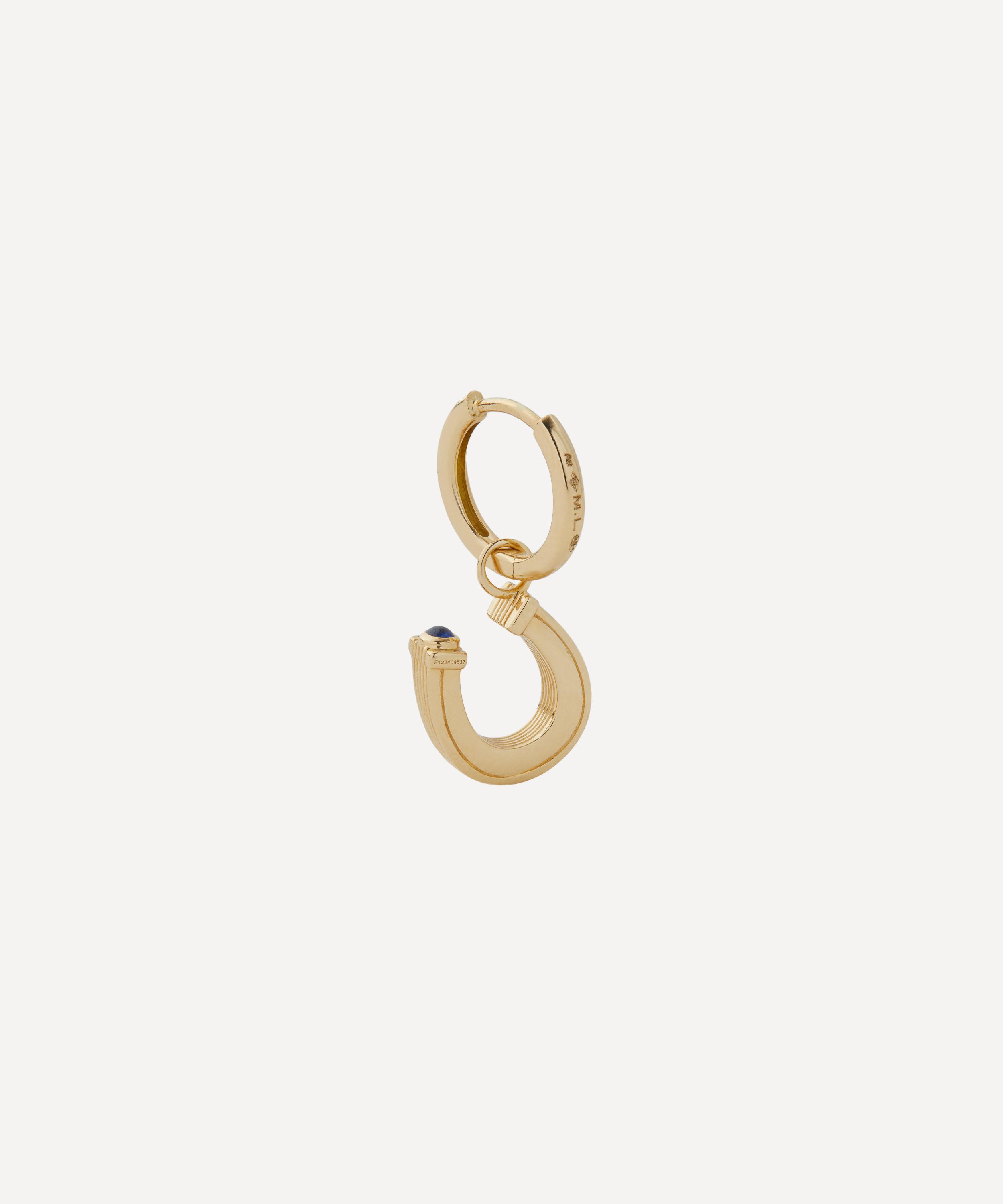MARIE LICHTENBERG MARIE LICHTENBERG 18CT GOLD HORSESHOE HOOP EARRING 