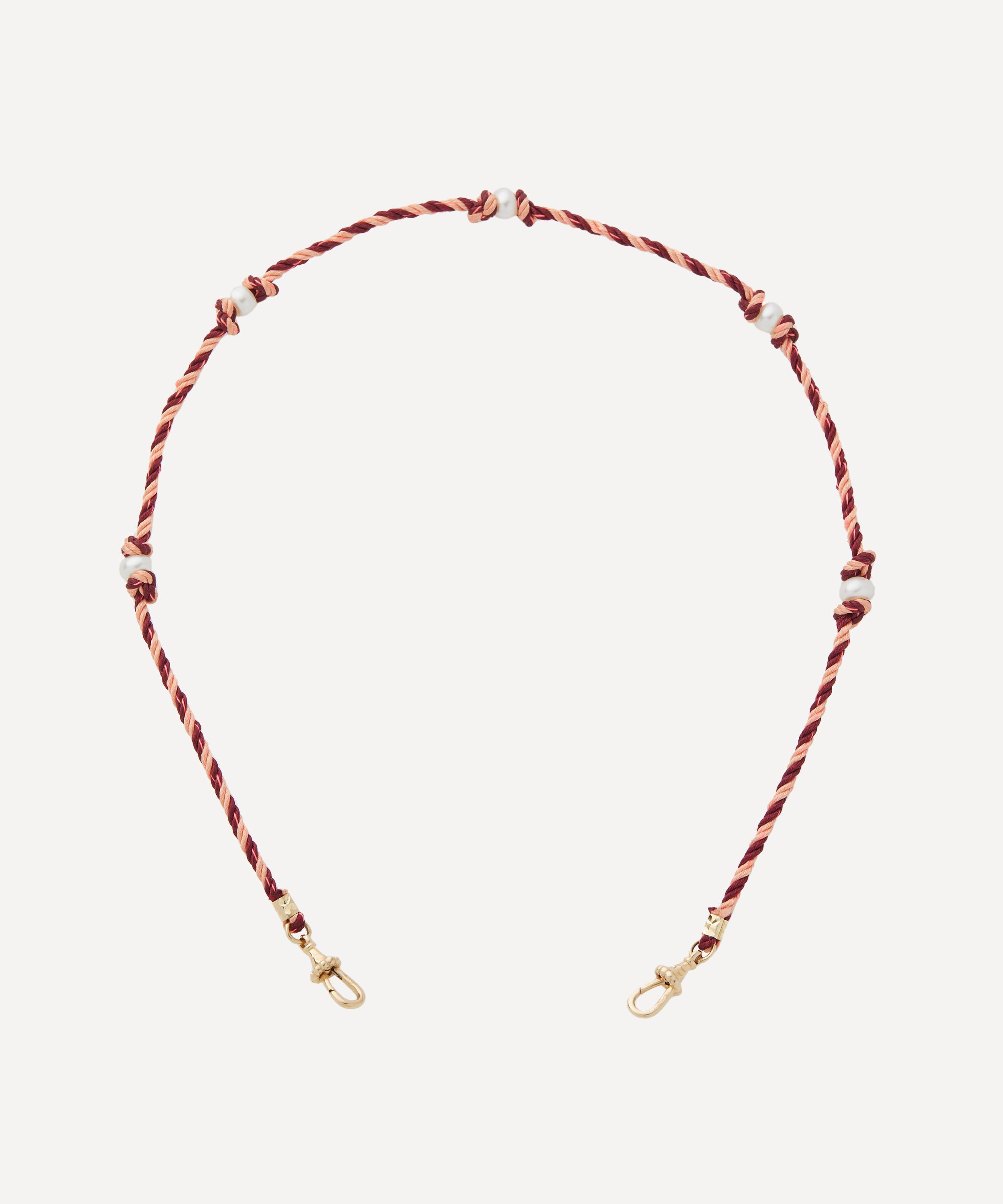 Marie Lichtenberg 14ct Gold Mauli Thread Necklace Burgundy Luxury Christmas Gift / Present