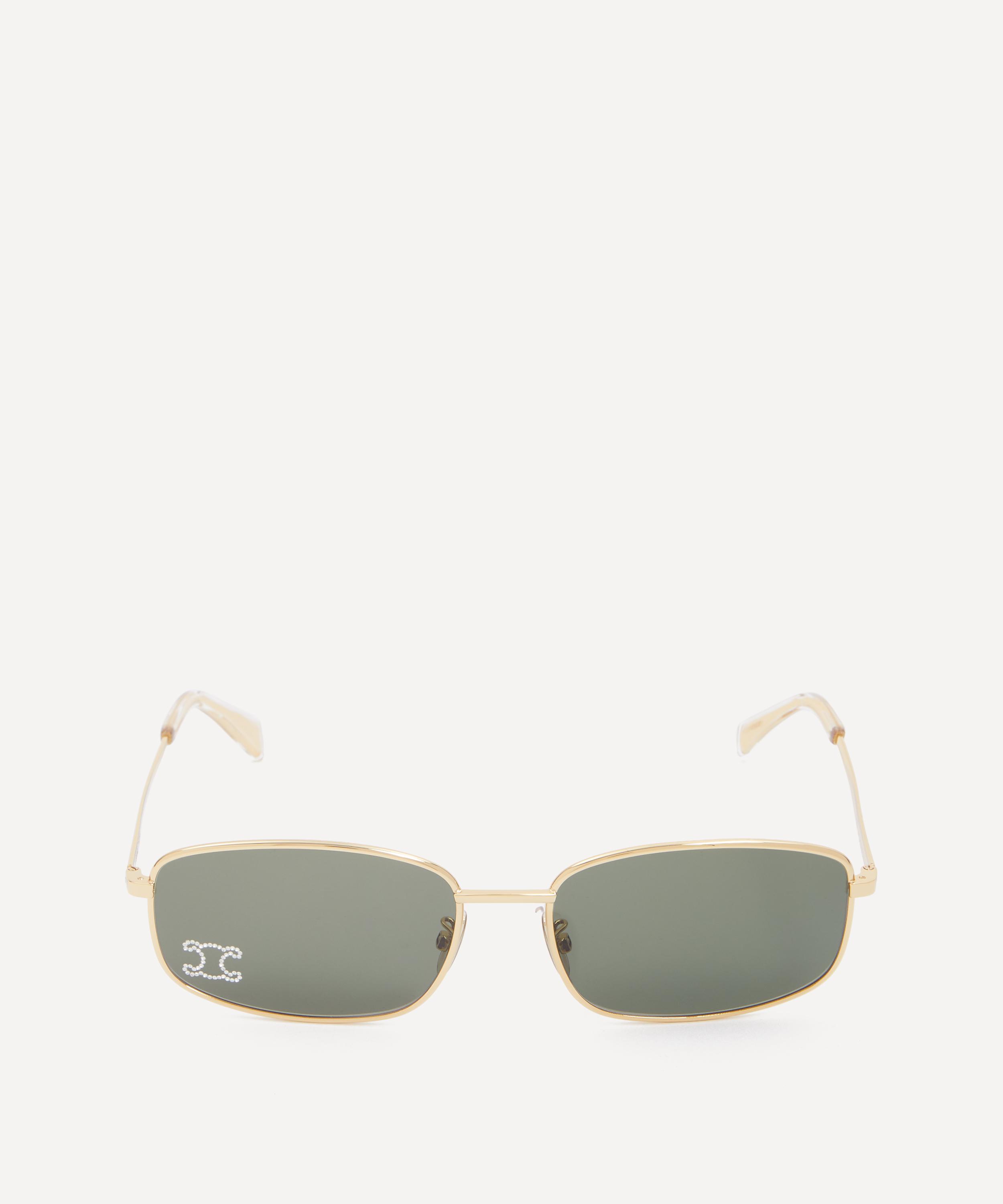 Celine Rhinestone Triomphe Square Sunglasses