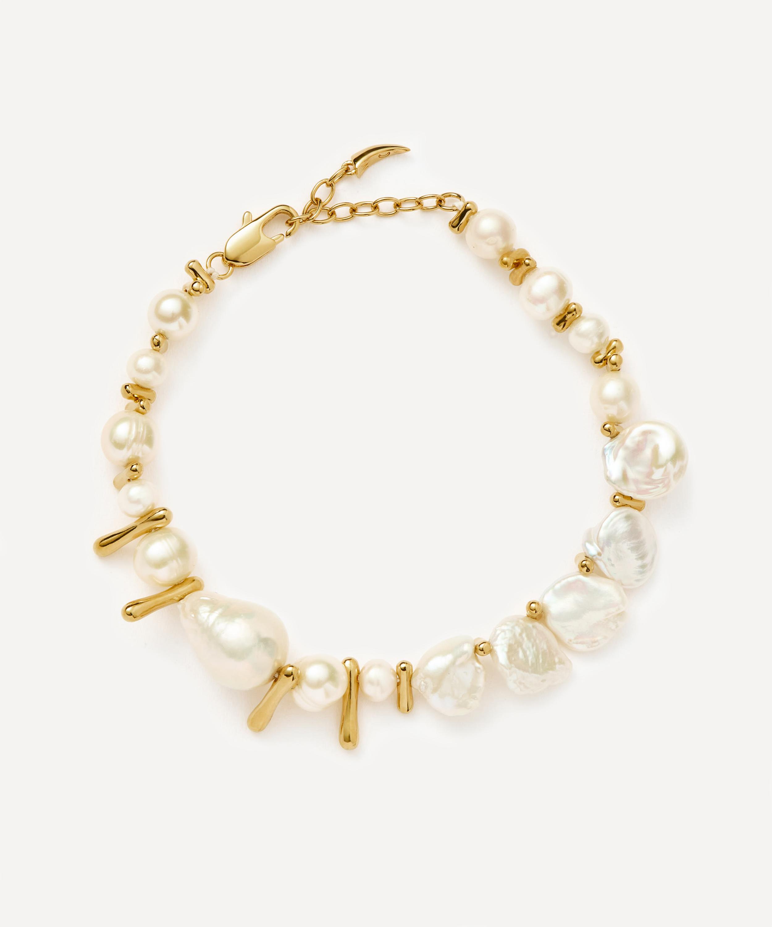 Missoma 18ct Gold-plated Mixed Pearl Statement Beaded Bracelet