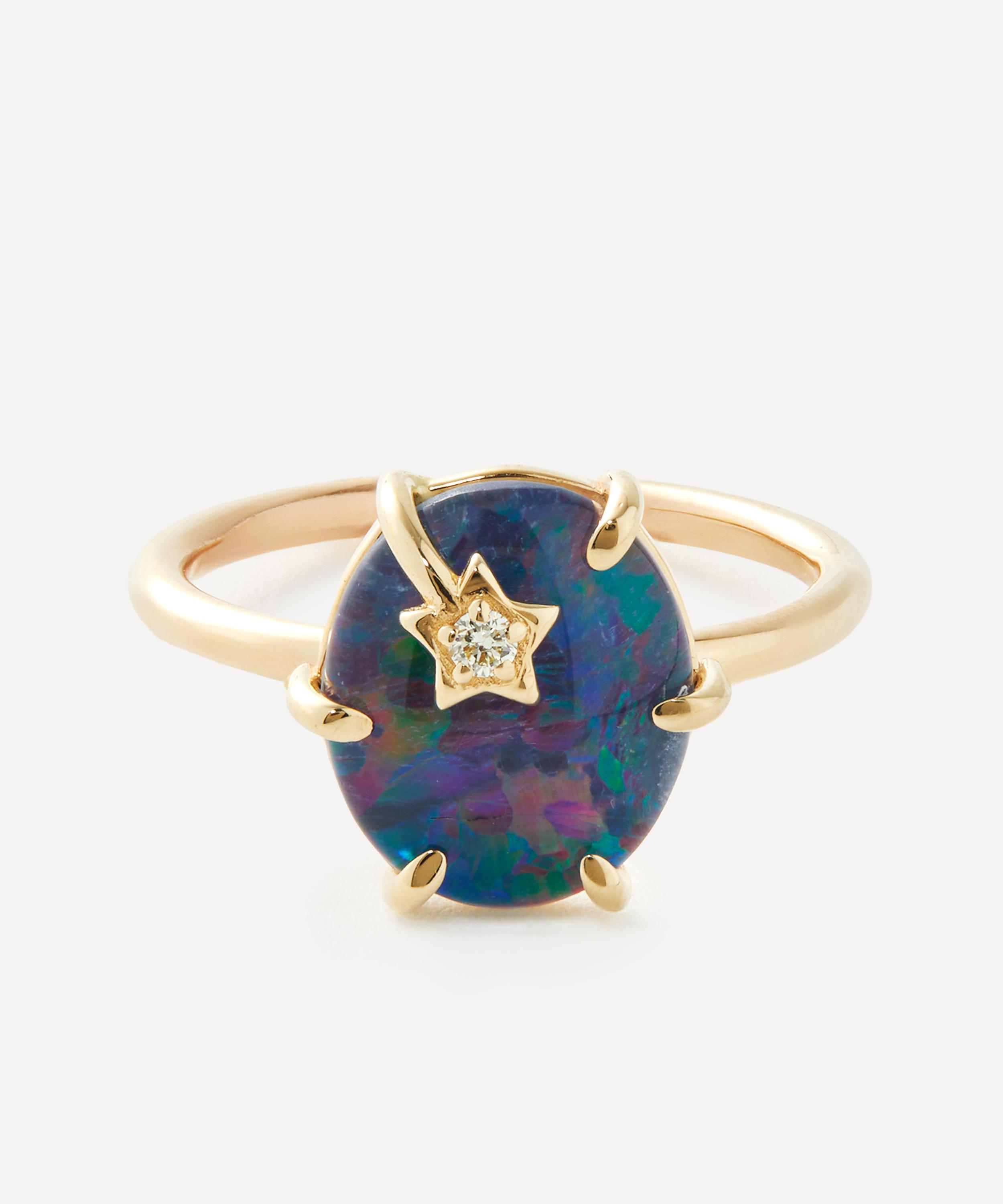 ANDREA FOHRMAN ANDREA FOHRMAN 14CT GOLD MINI GALAXY AUSTRALIAN OPAL RING 