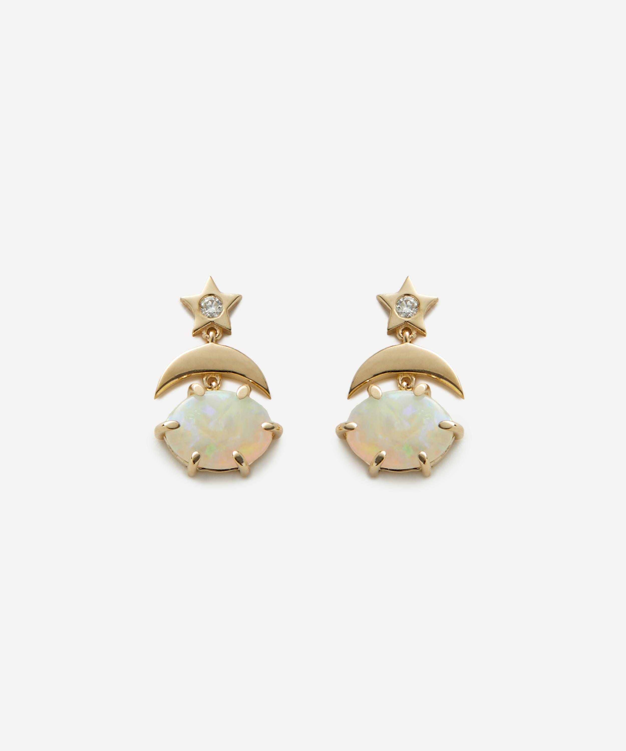 ANDREA FOHRMAN ANDREA FOHRMAN 14CT GOLD MINI COSMO OPAL DROP EARRINGS 