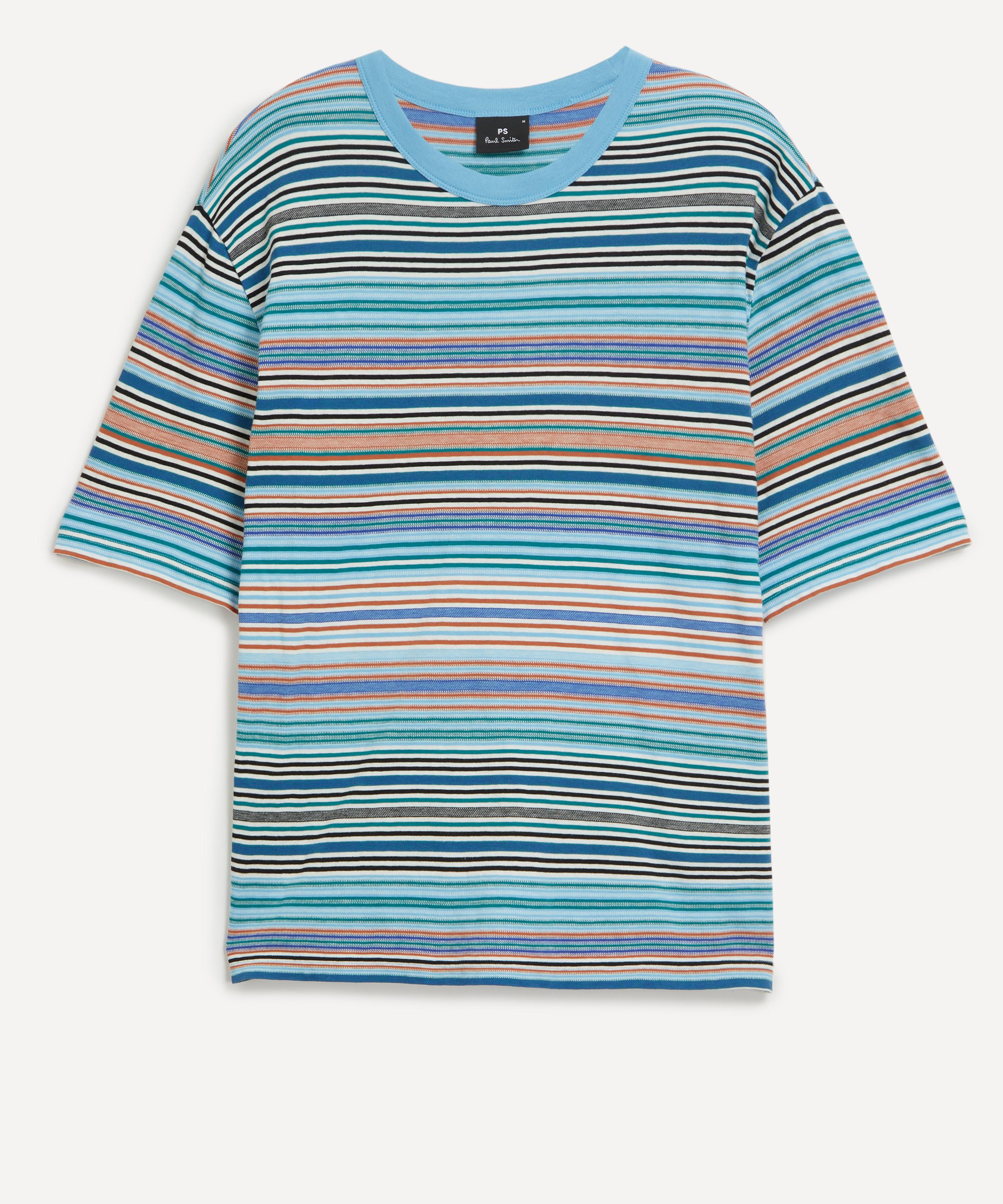 PAUL SMITH PAUL SMITH MENS MULTI STRIPE COTTON T-SHIRT 