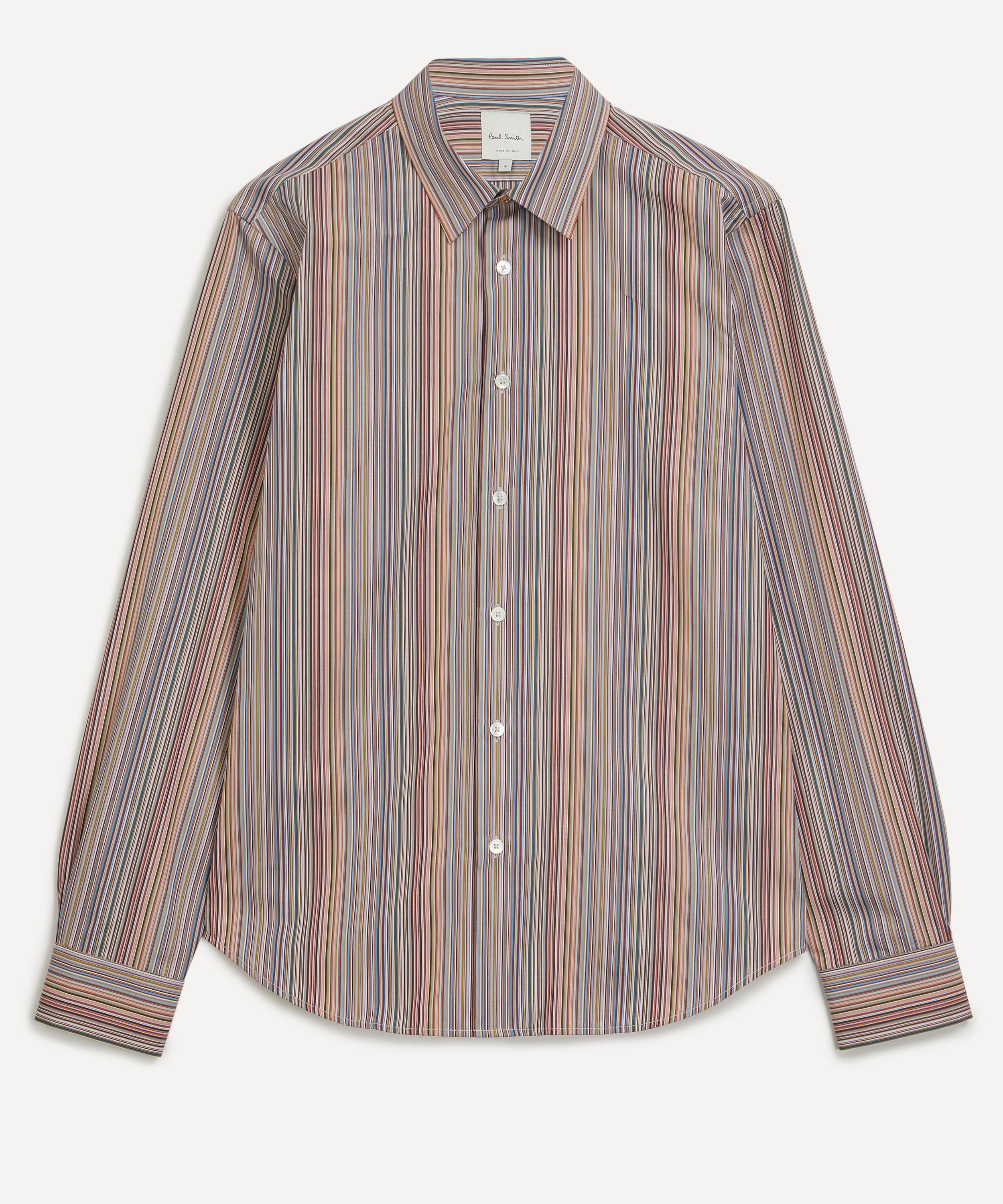 PAUL SMITH PAUL SMITH MENS ARTIST STRIPE SLIM FIT COTTON SHIRT 