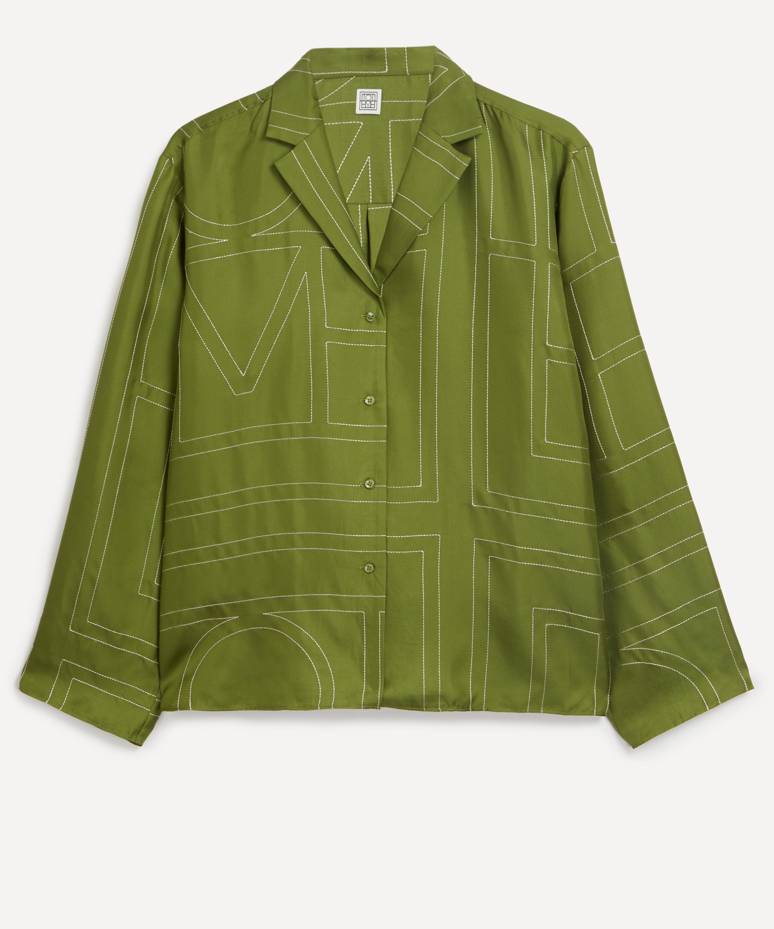 Totême Toteme Women's Monogram Silk Pyjama Shirt