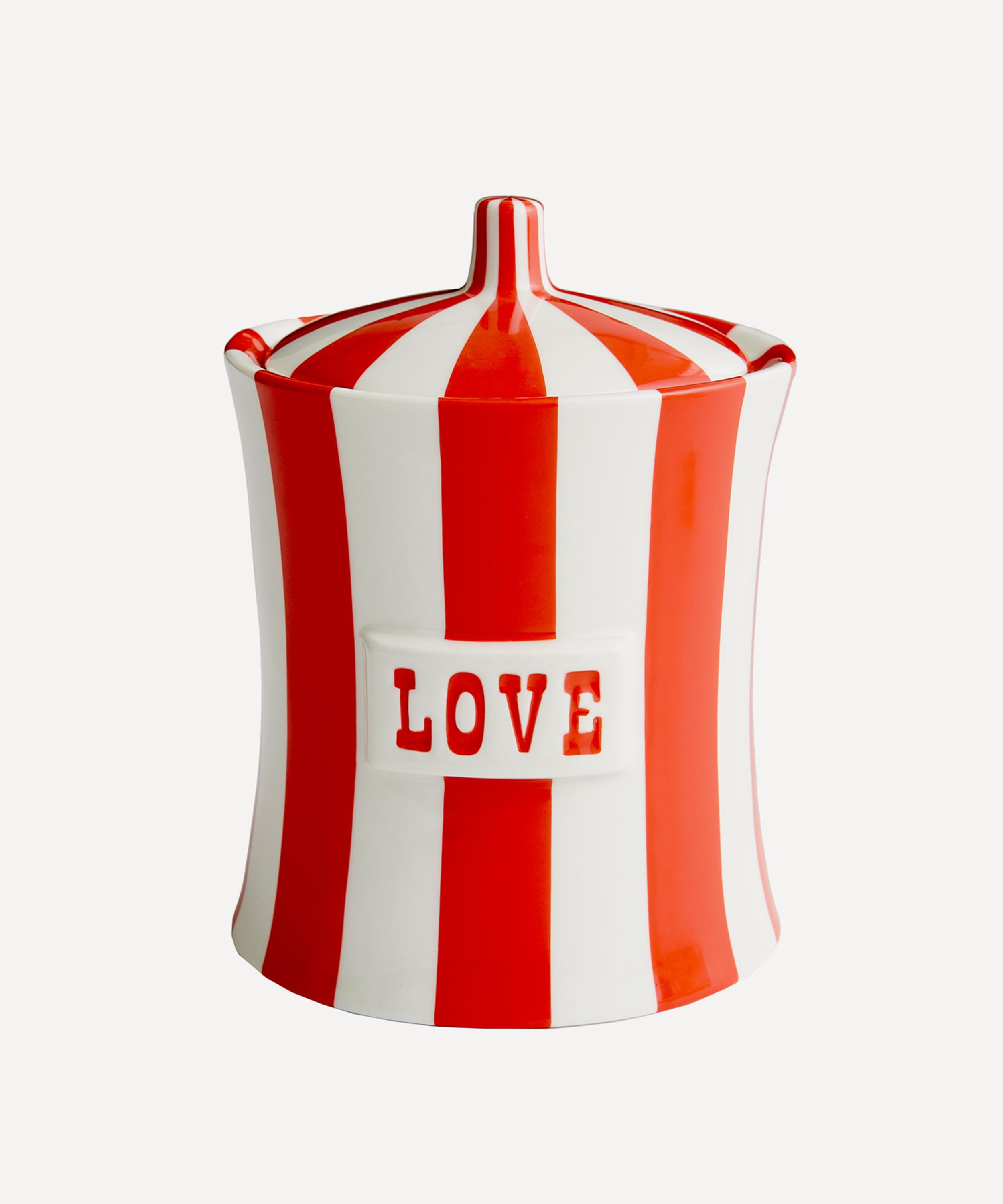 Jonathan Adler Vice Love Ceramic Container In Red