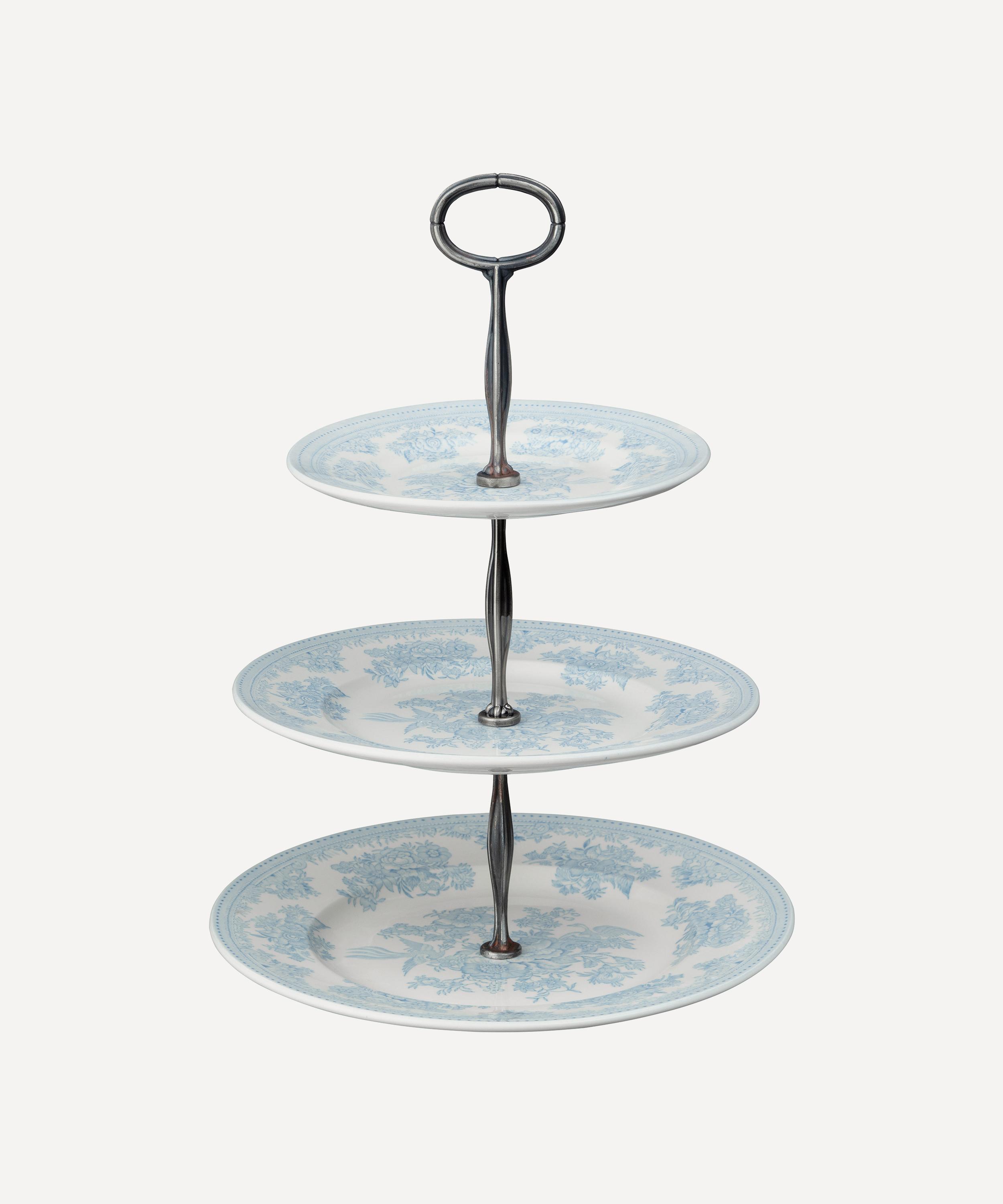 Burleigh Blue Asiatic Pheasants Three Tier Cake Stand