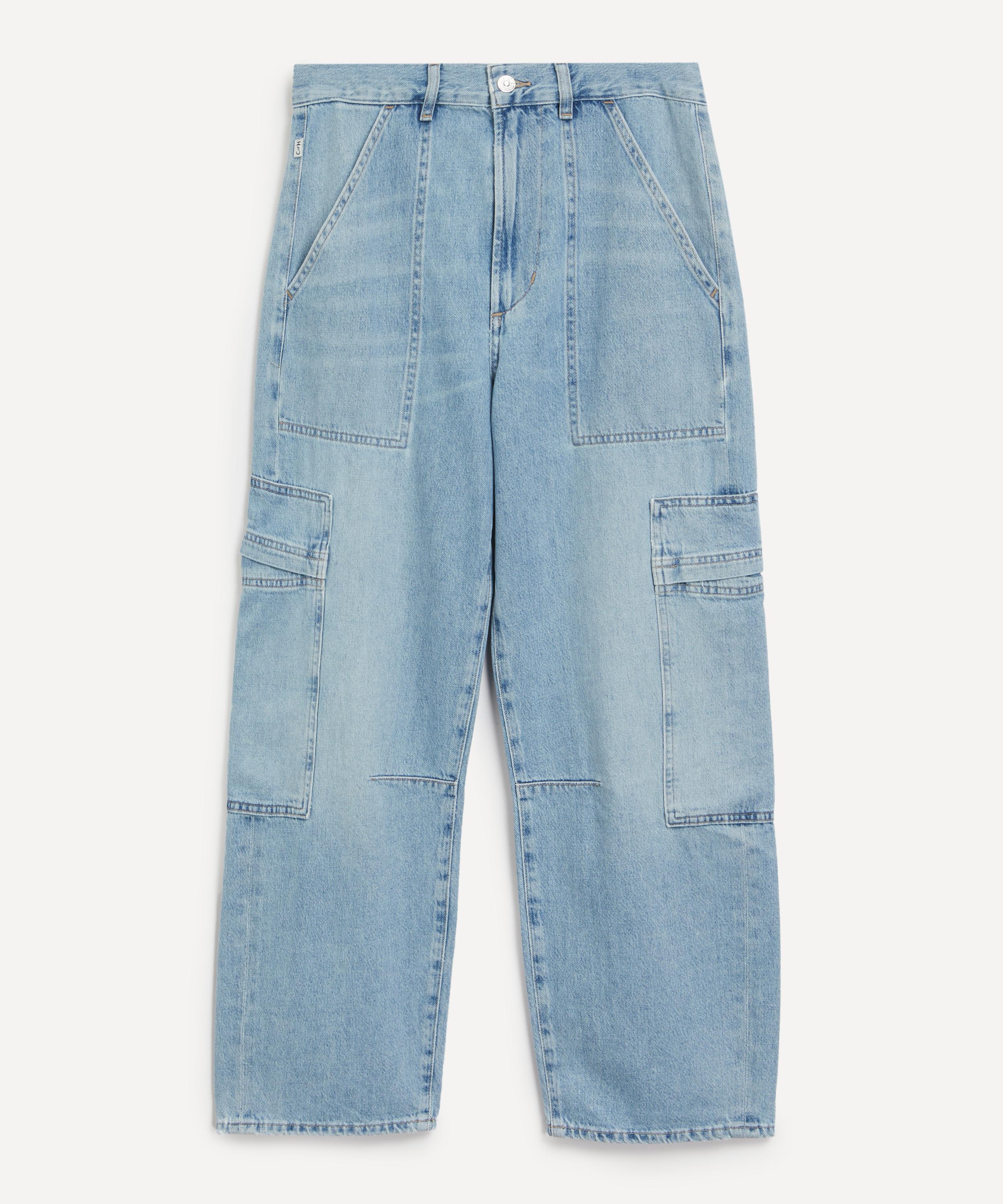 Shop Citizens Of Humanity Women's Marcelle Low Slung Easy Cargo Jeans In Cloud Nine