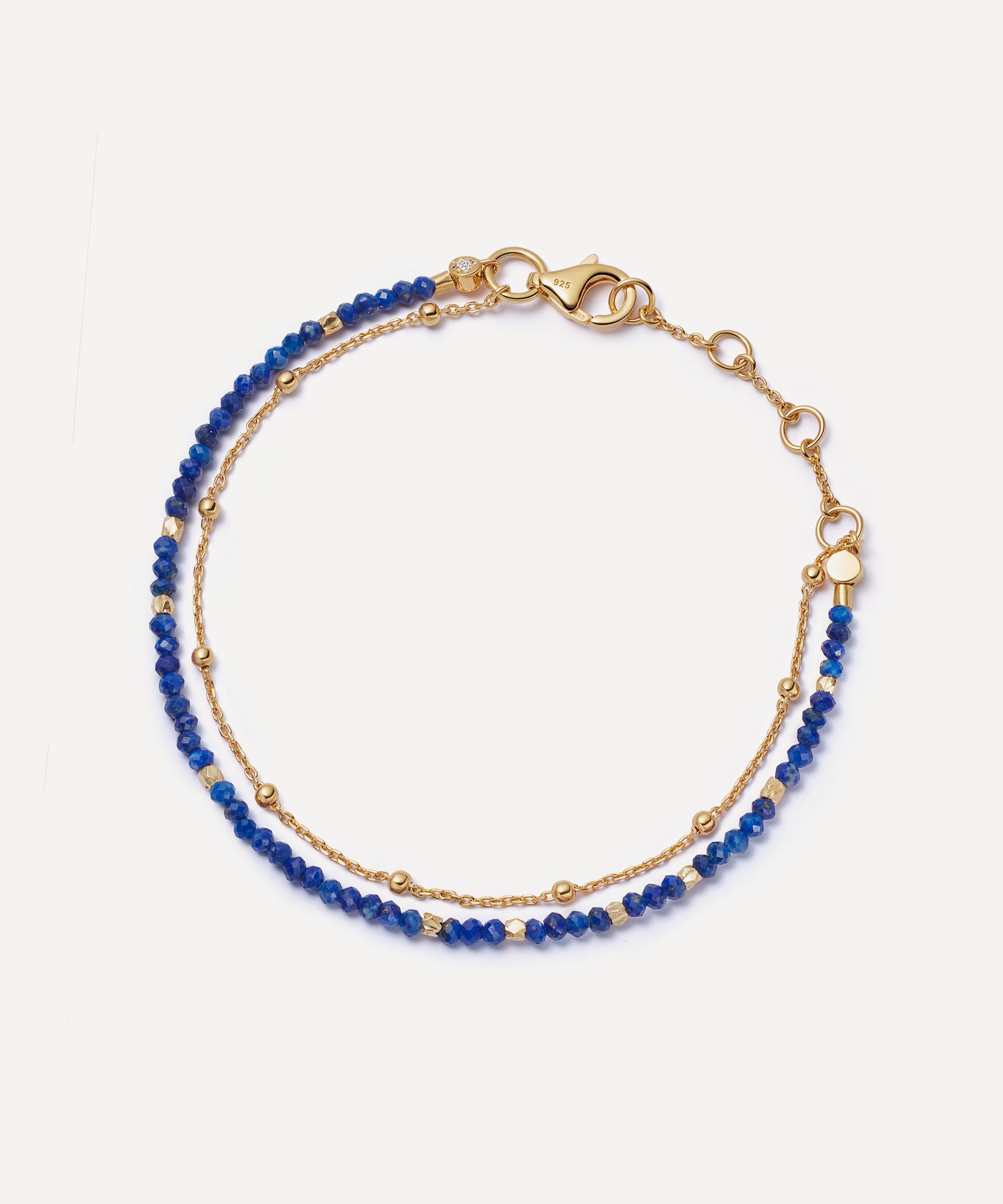 ASTLEY CLARKE ASTLEY CLARKE 18CT GOLD-PLATED VERMEIL SILVER FINE BIOGRAPHY LAPIS BRACELET 