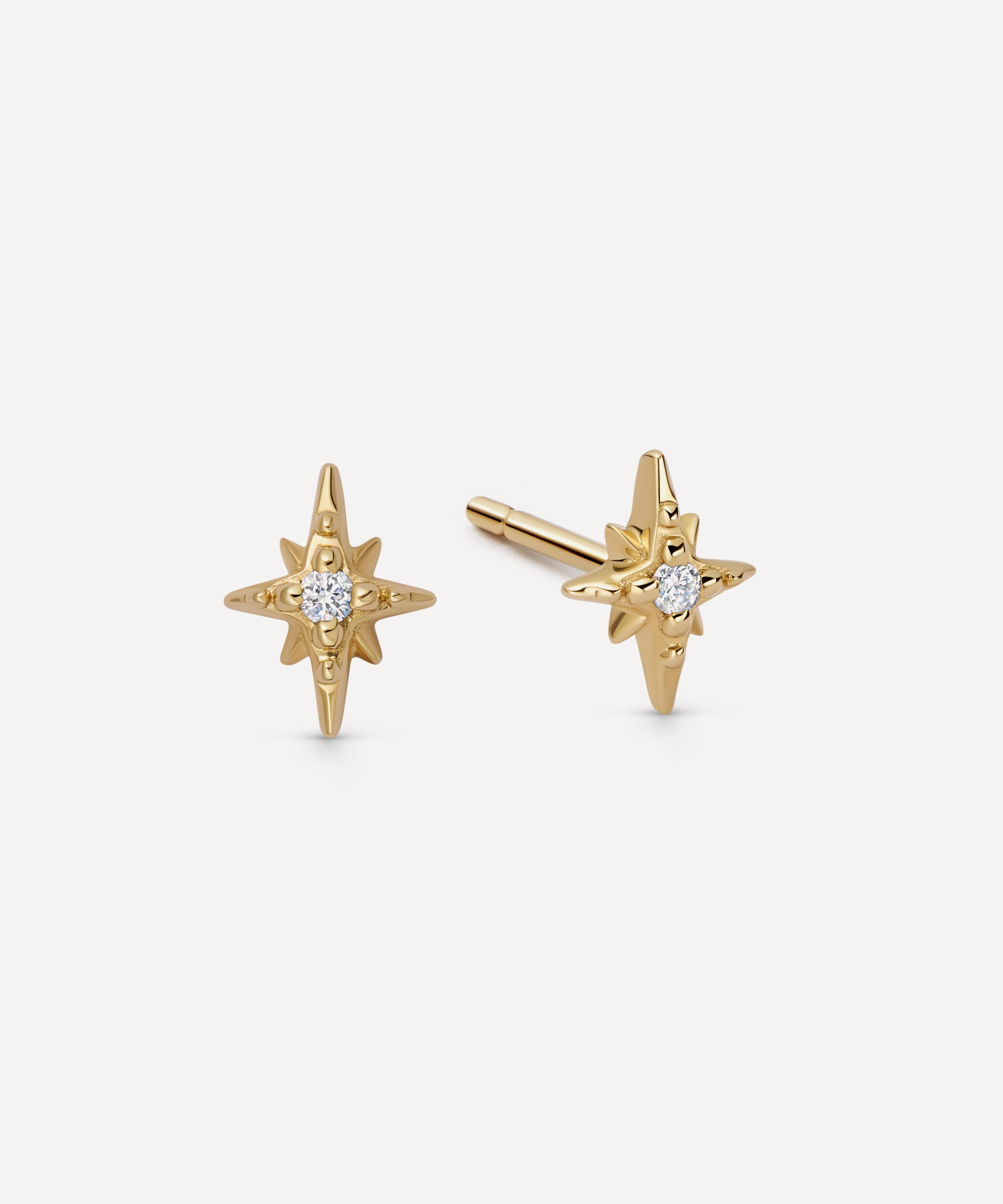 Astley Clarke 14ct Gold North Star Diamond Stud Earrings