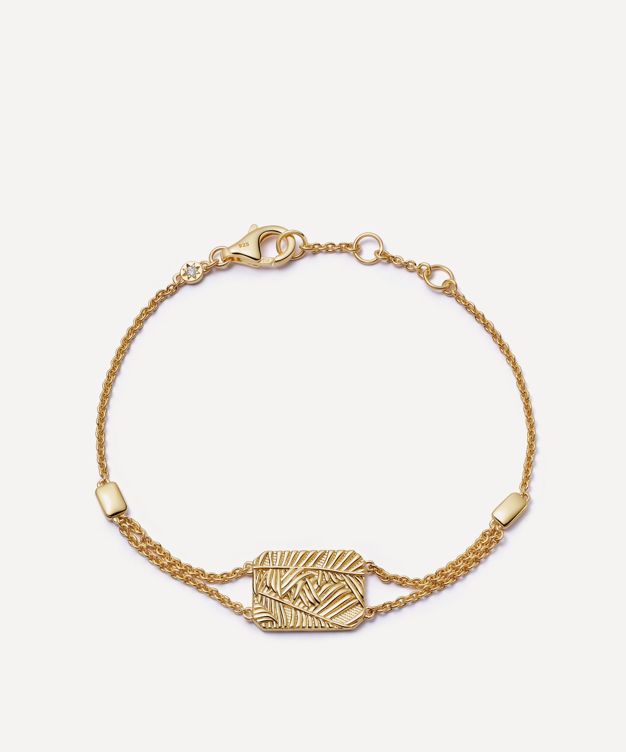 ASTLEY CLARKE ASTLEY CLARKE 18CT GOLD-PLATED VERMEIL SILVER TERRA GRACE ENGRAVABLE BRACELET 