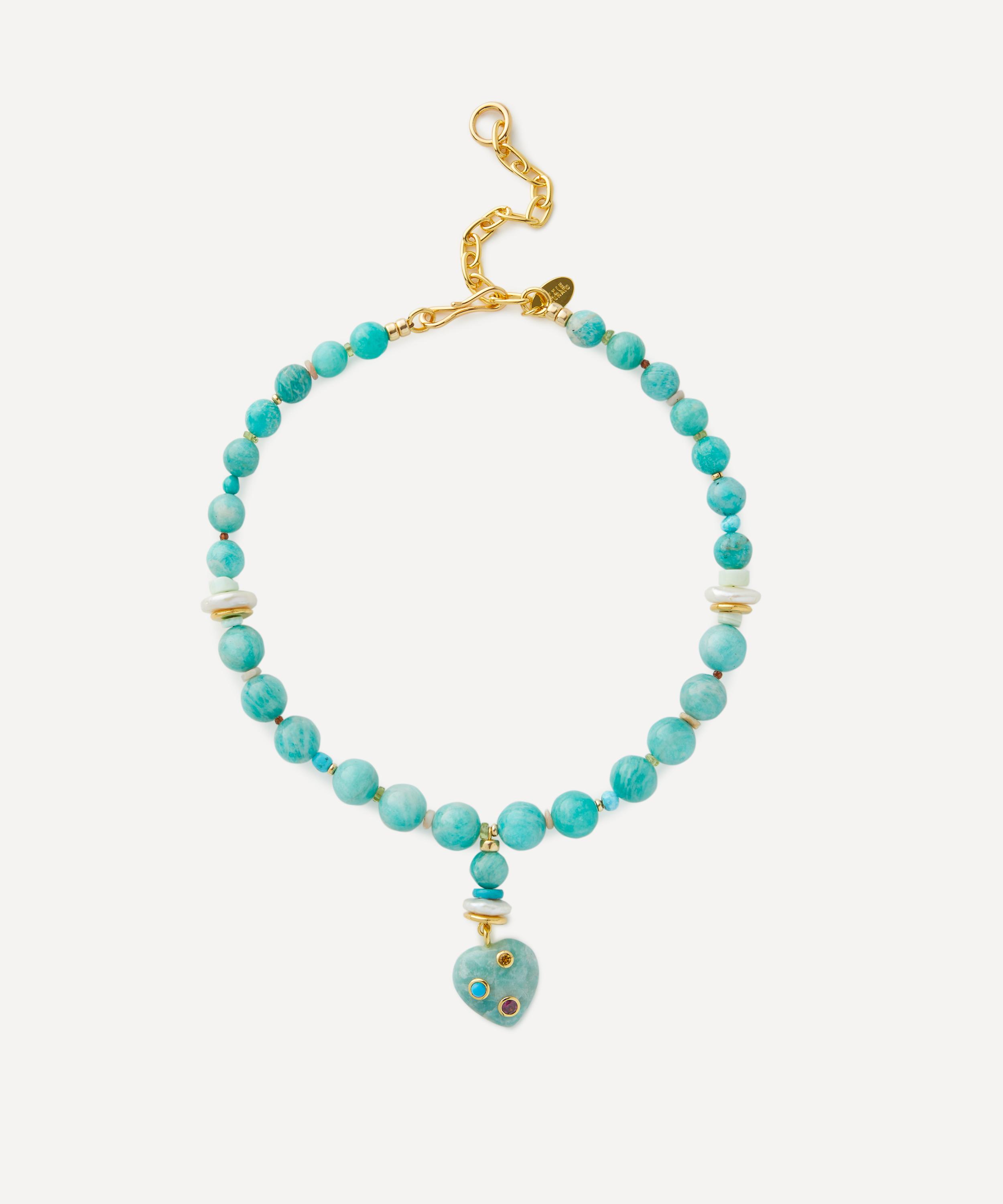 LIZZIE FORTUNATO LIZZIE FORTUNATO GOLD-PLATED RINCON HEART BEAD NECKLACE 