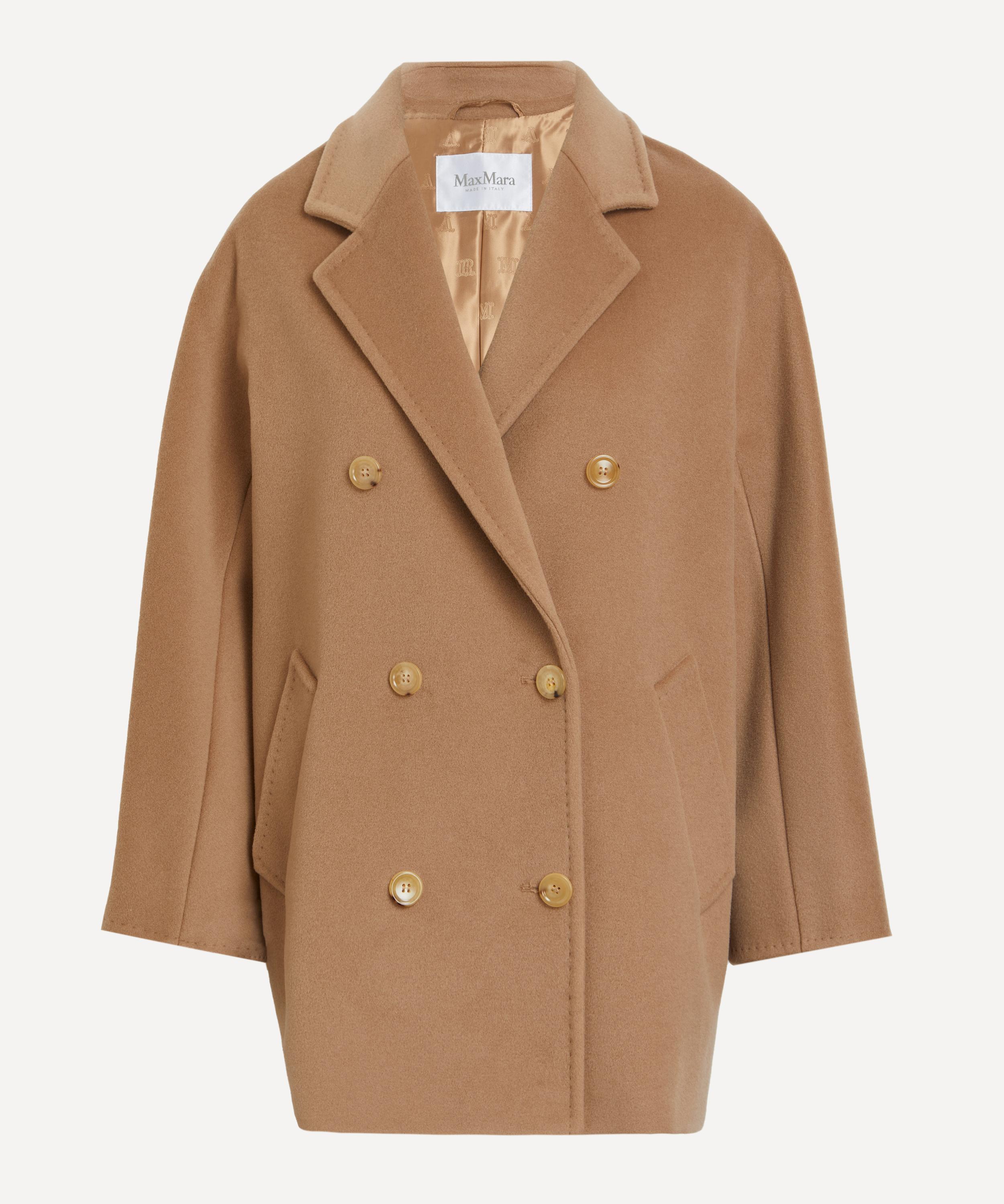 Max Mara Womens Camel Rebus Notch-lapel Relaxed-fit Wool And Cashmere Coat