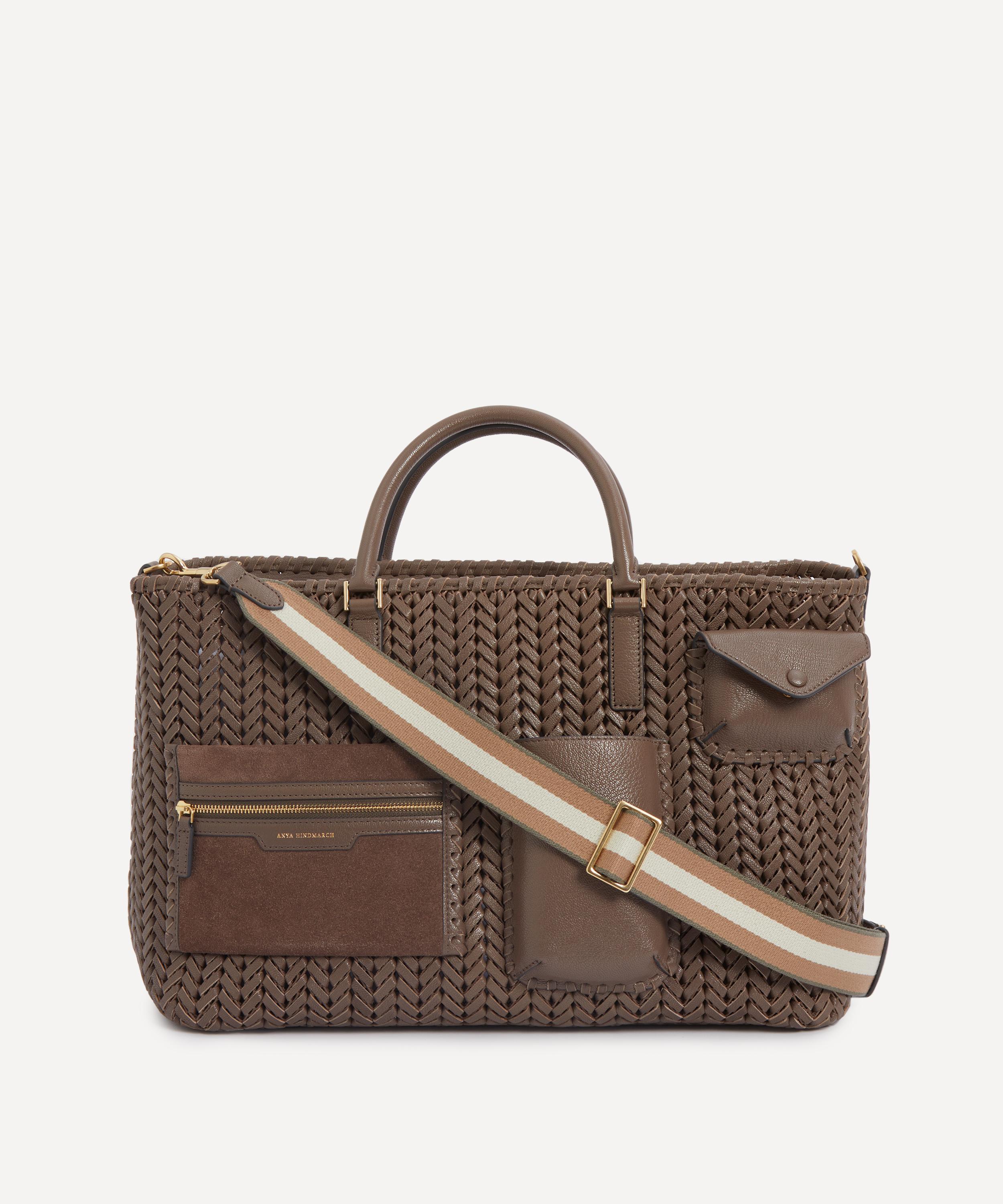 Shop Anya Hindmarch Women's Neeson Woven Leather Pocket Tote Bag