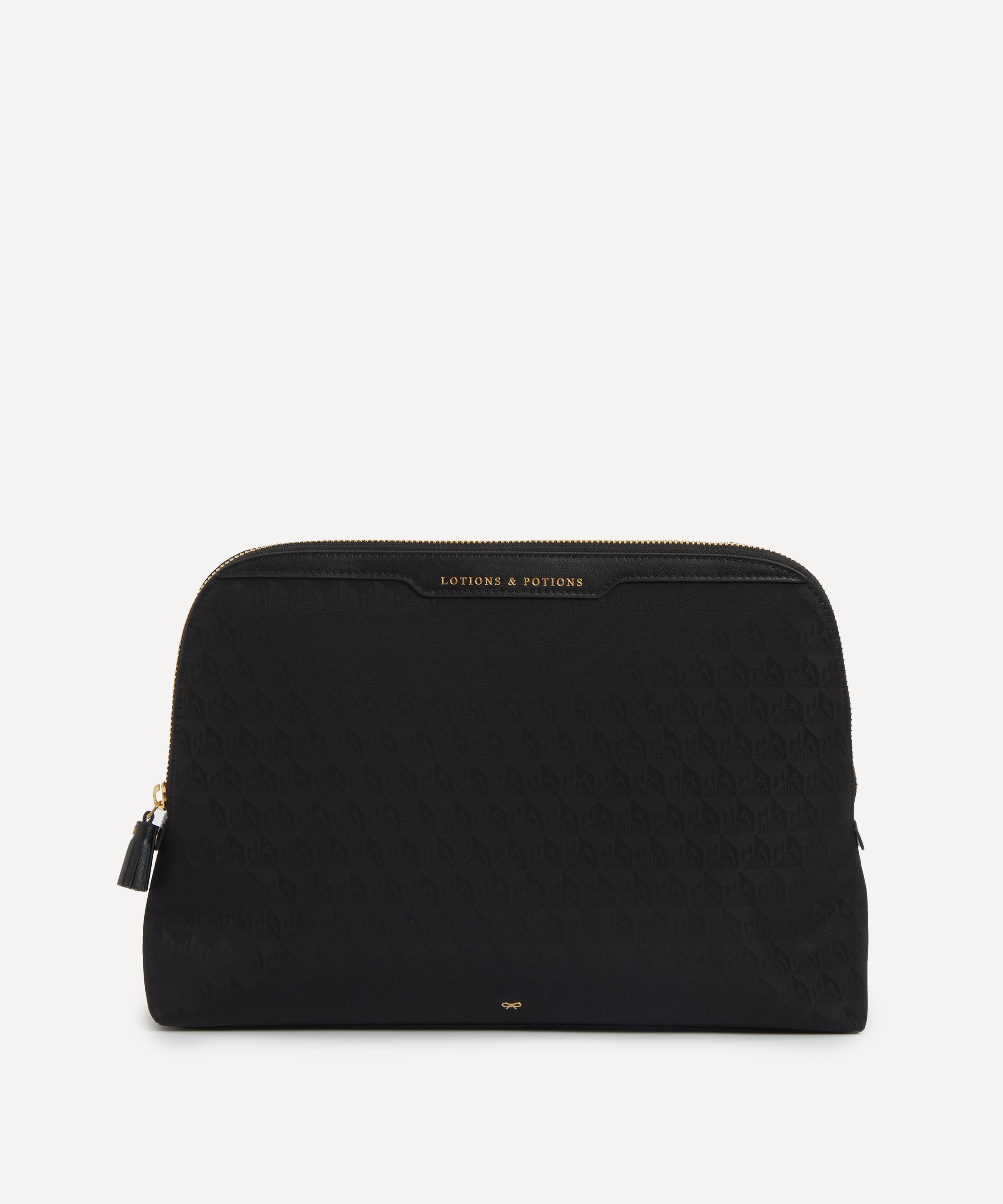 Anya Hindmarch Women's Logo Black Lotions And Potions Pouch