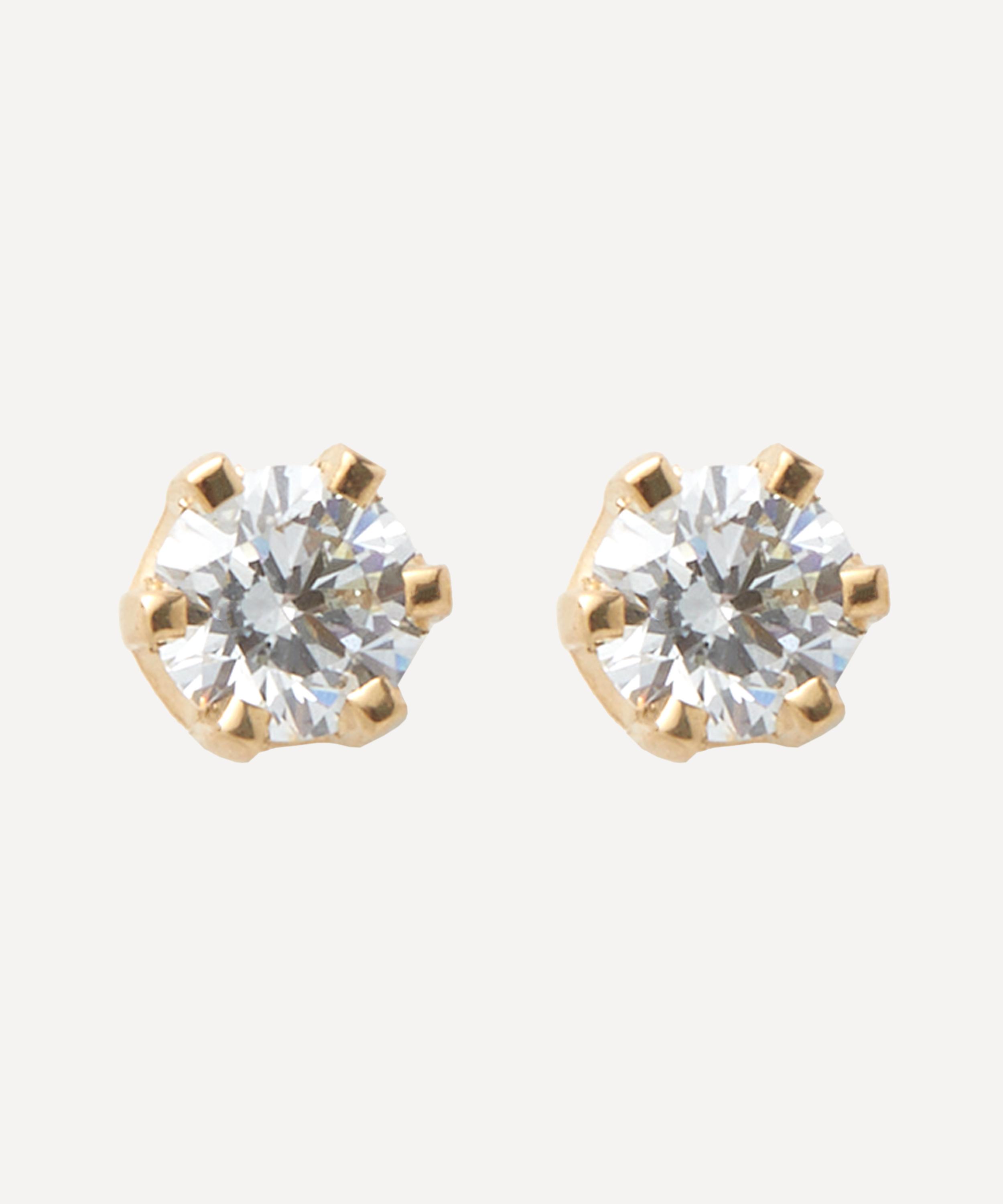SATOMI KAWAKITA SATOMI KAWAKITA 14CT GOLD 3.5MM WHITE DIAMOND STUD EARRINGS 
