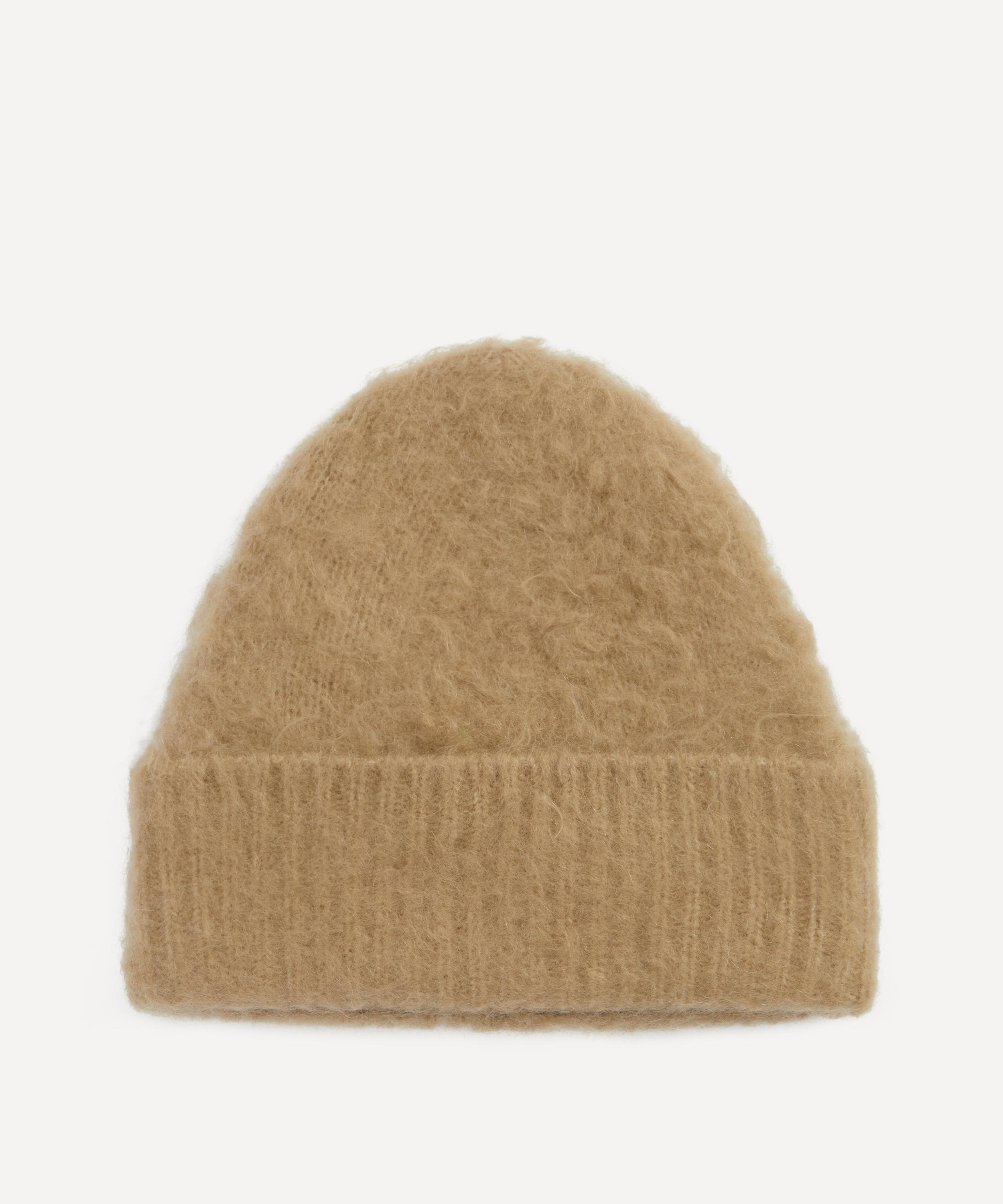 Acne Studios Mens Wool-Mohair Beanie Light beige