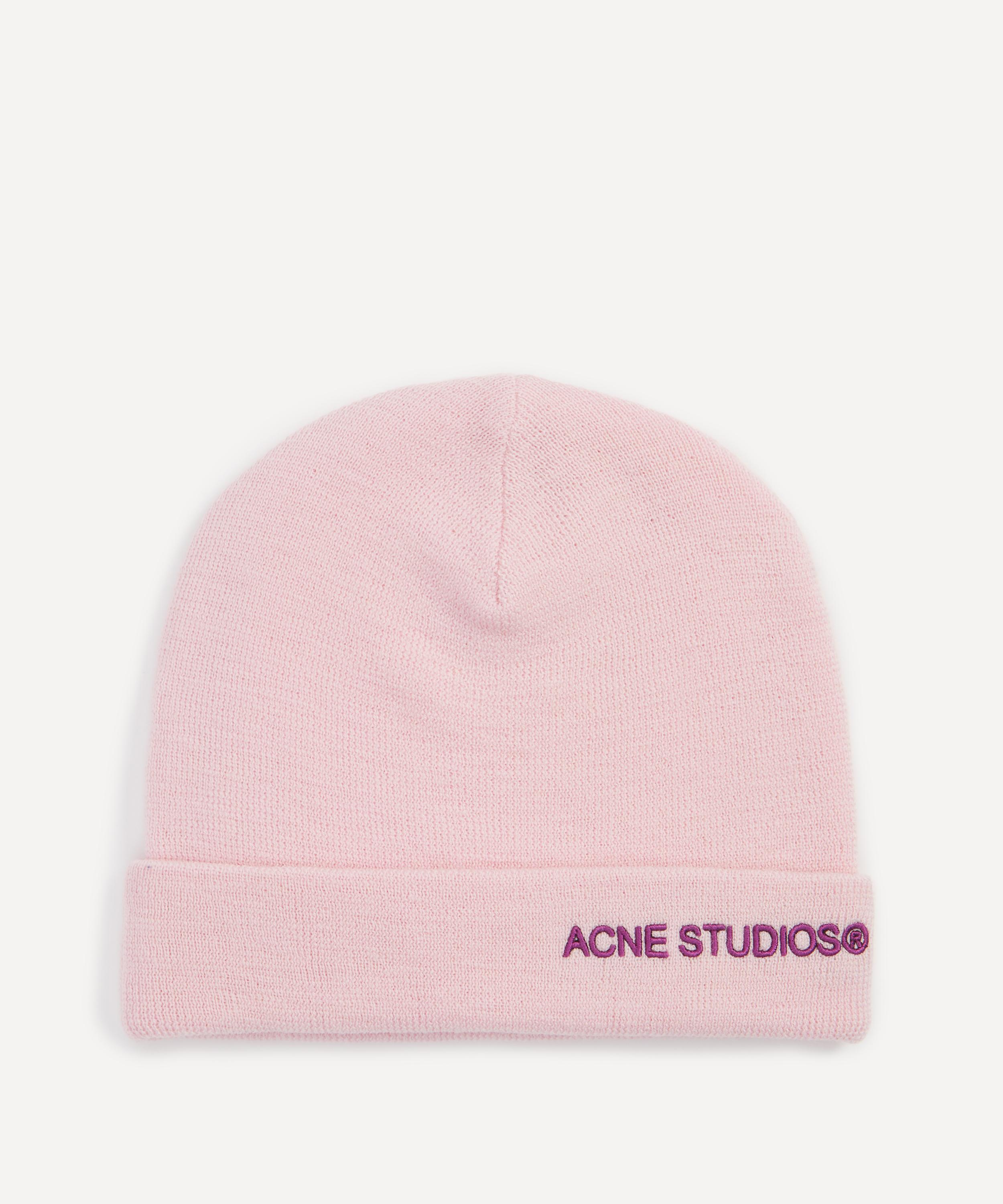 Acne Studios Mens Logo Beanie Pink