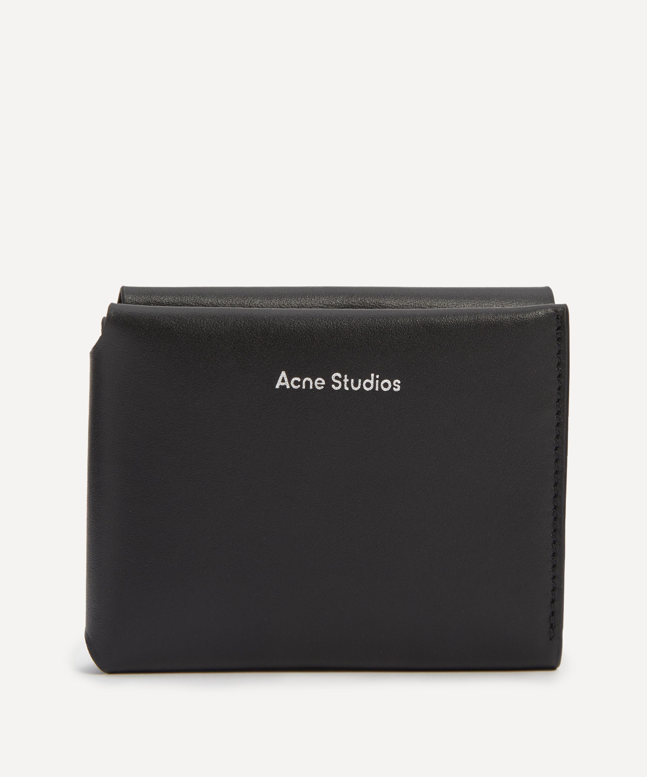 Acne Studios Mens Trifold Leather Wallet Black