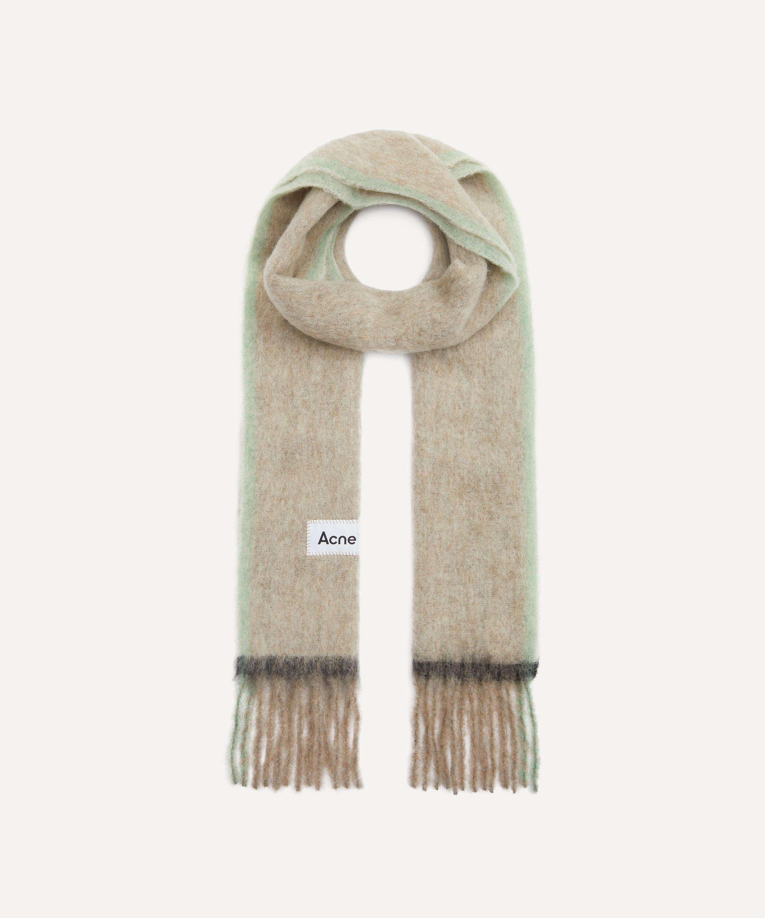 Acne Studios Mens Narrow Wool-Mohair Scarf Light beige