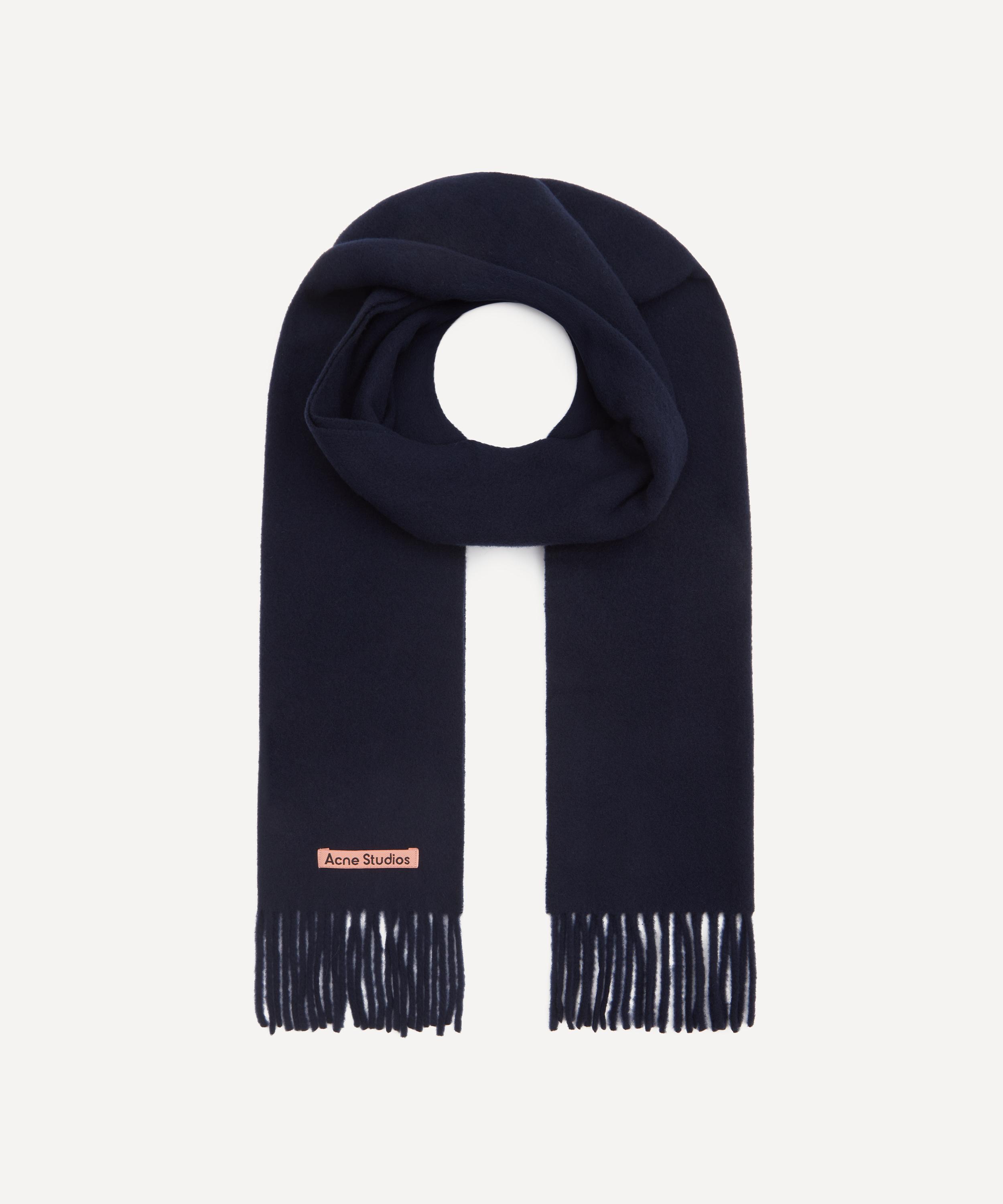 Shop Acne Studios Mens Skinny Fringe Wool Scarf