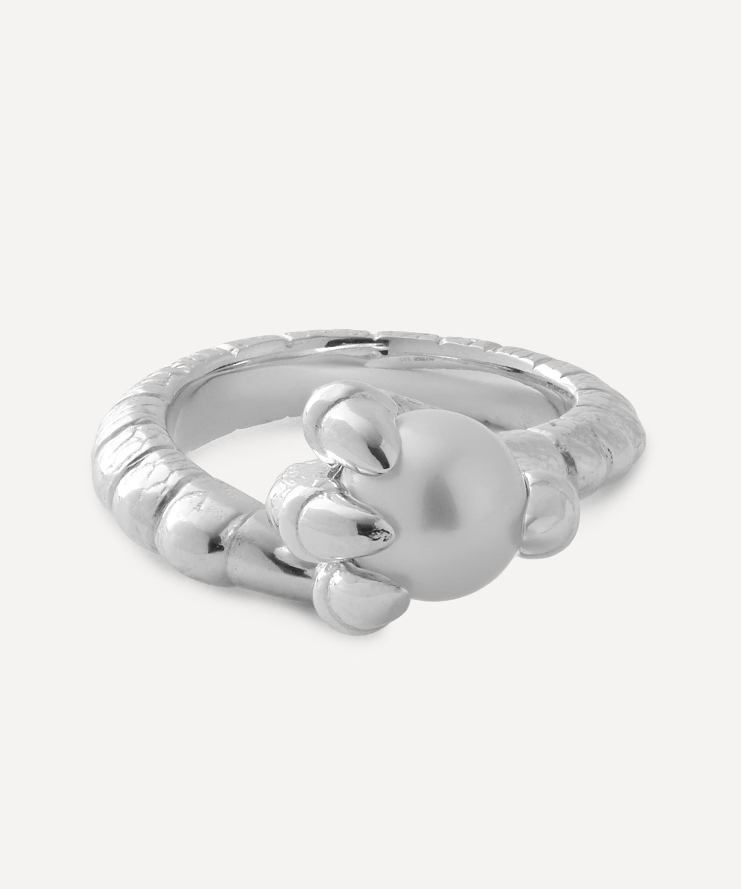 Shop Maria Nilsdotter Sterling Silver Claw Pearl Ring