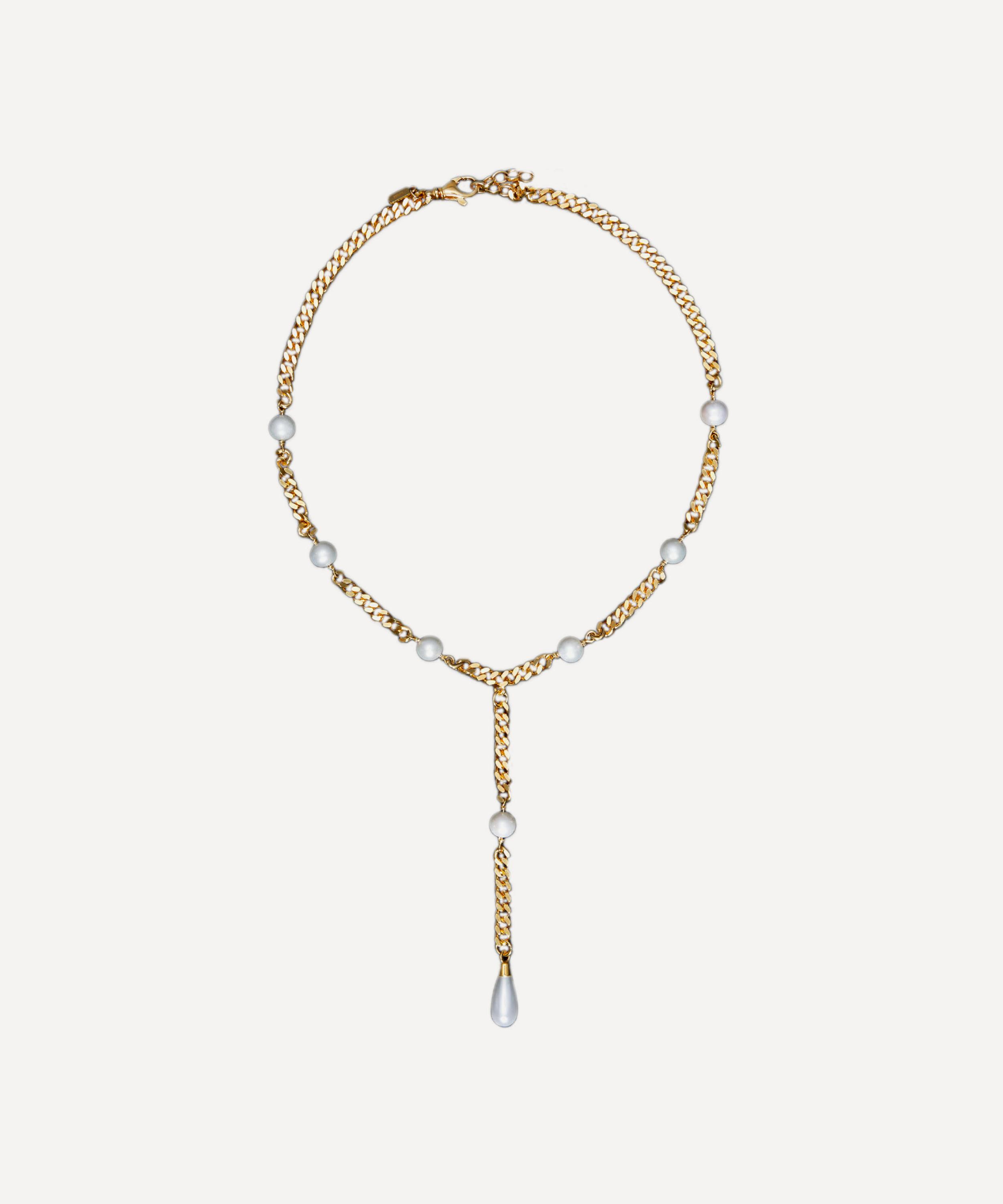 Maria Nilsdotter 18ct Gold-plated Chain And Pearl Lariat Necklace