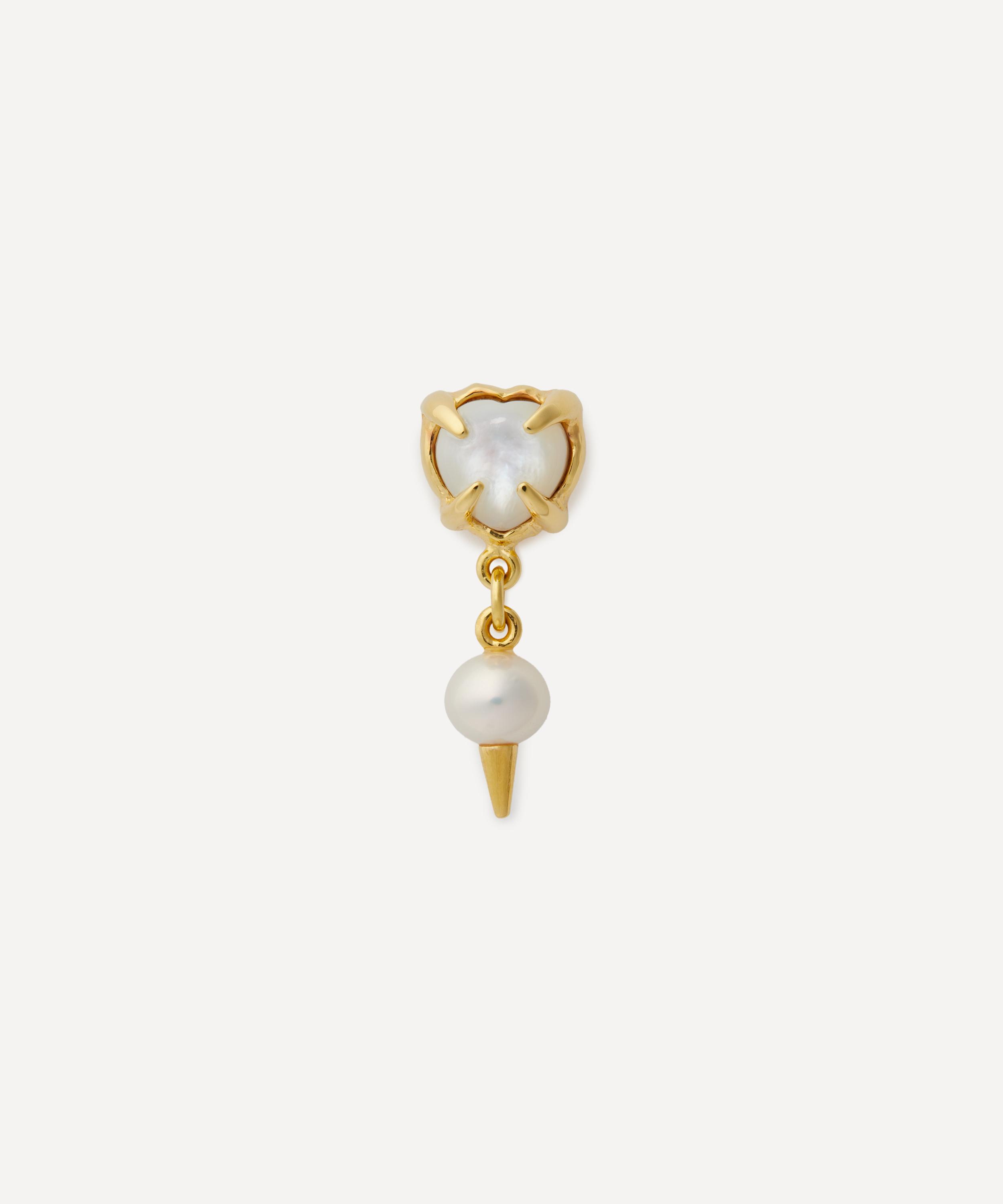 Shop Maria Nilsdotter 18ct Gold-plated Single Love Faceted Hoop Earring