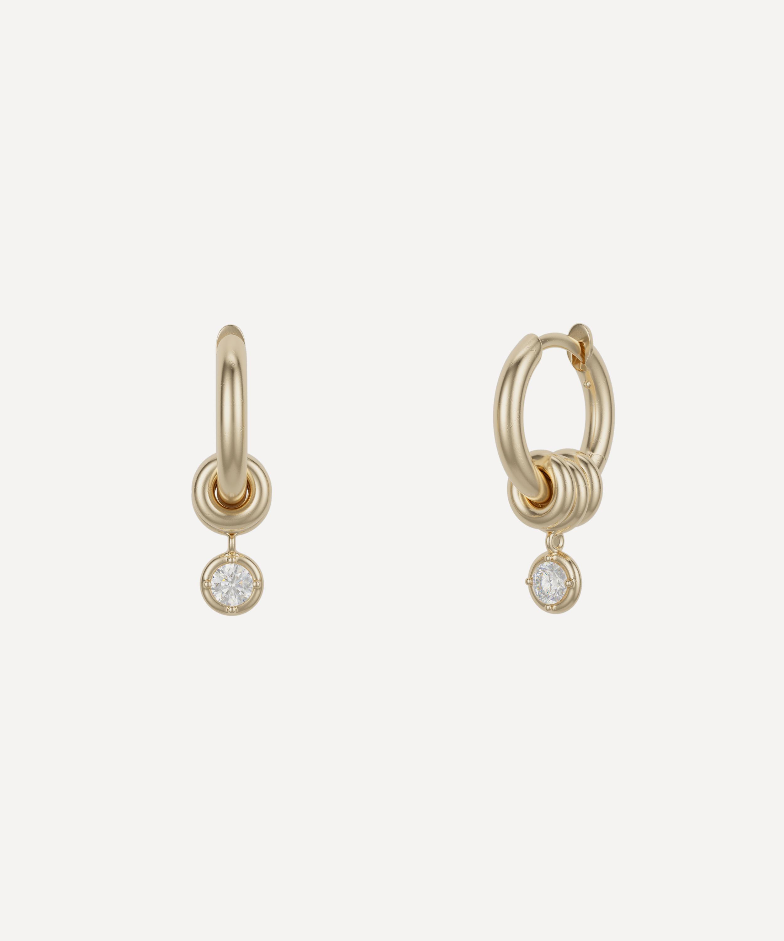 Spinelli Kilcollin Zahra 18k Yellow Gold And Diamond Pave Earrings In Gold