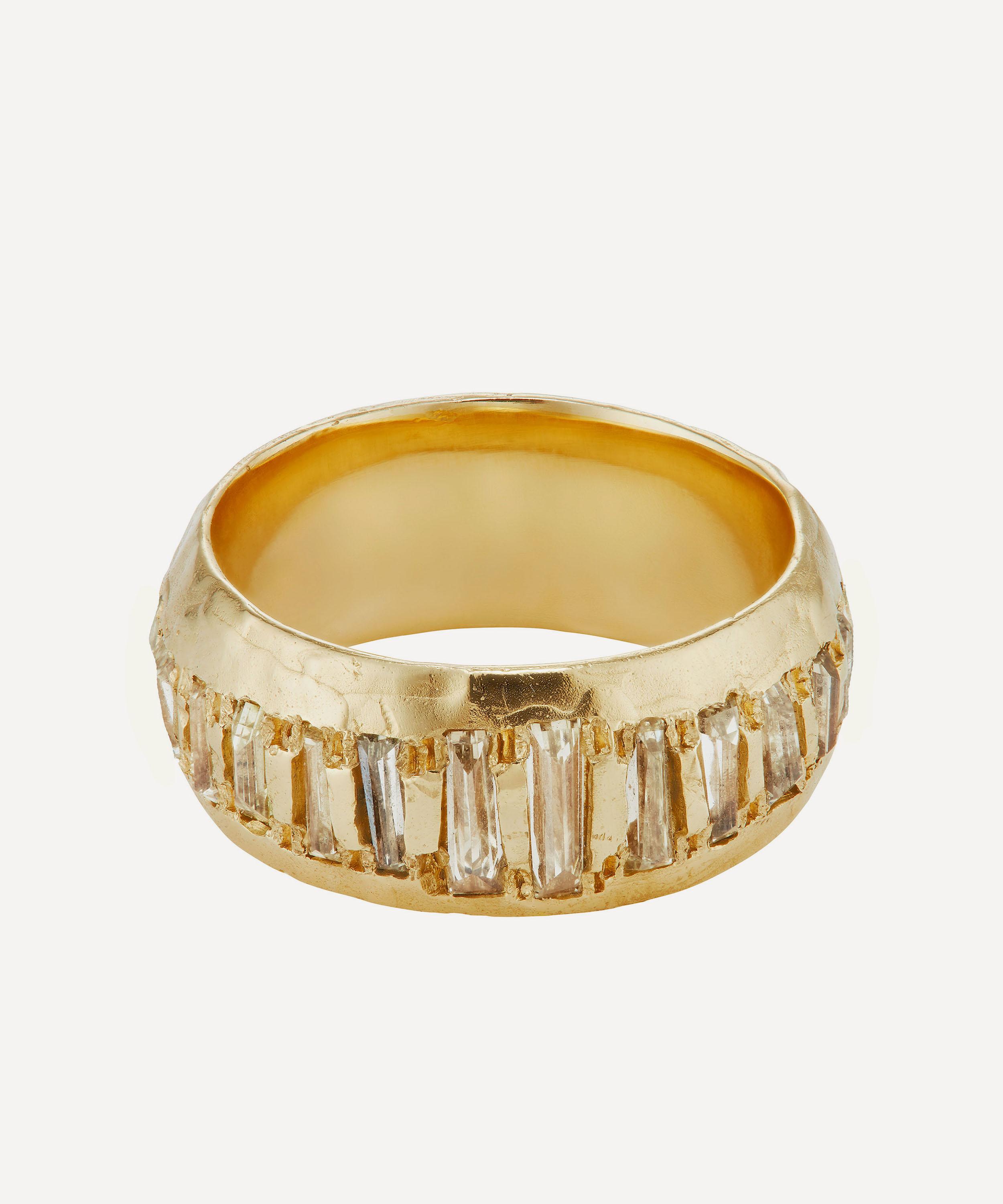 Ellis Mhairi Cameron 14ct Gold 9mm Baguette Diamond Half Eternity Scatter Ring Luxury Christmas Gift / Present