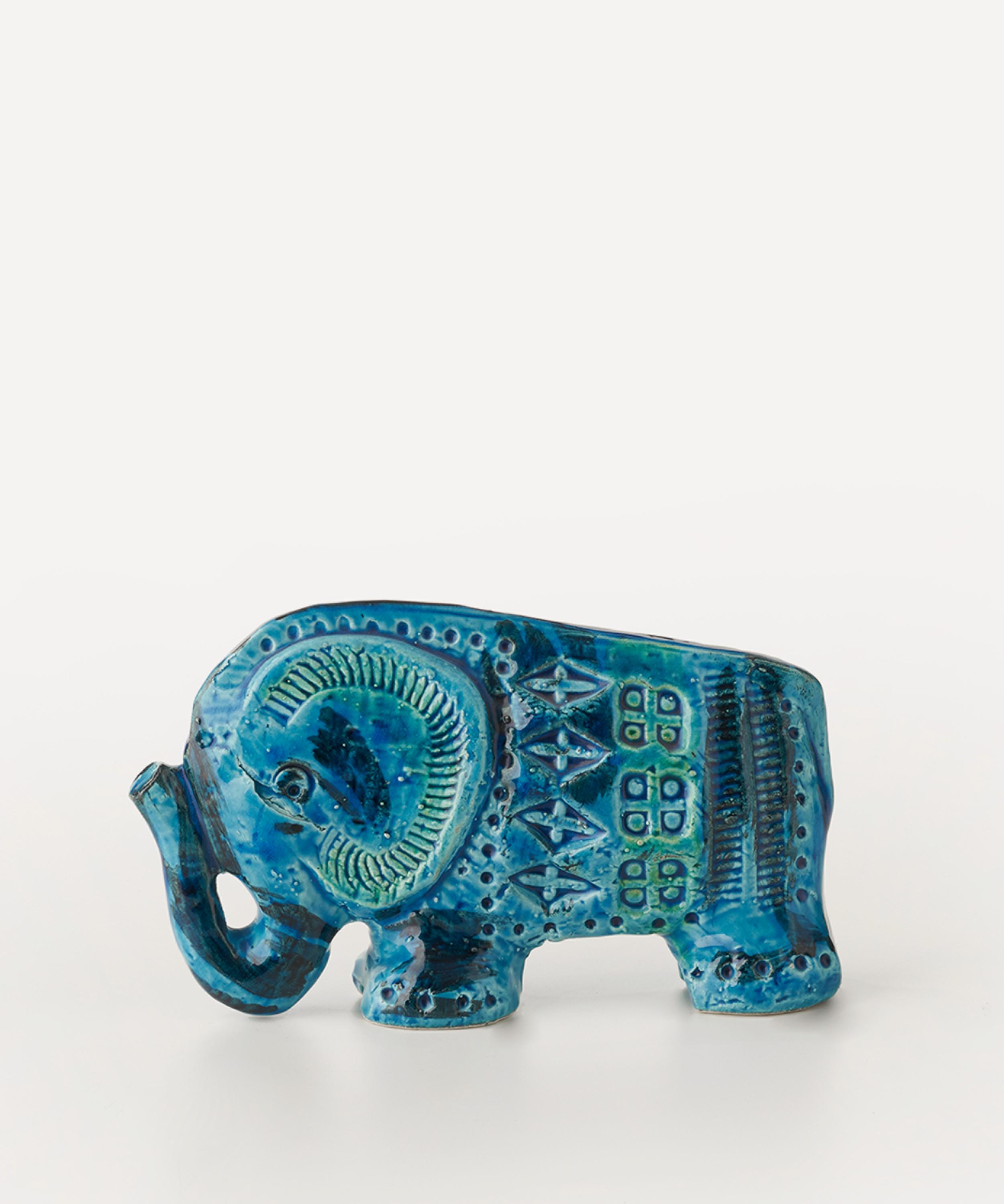 Bitossi Rimini Blu Ceramic Elephant Figure