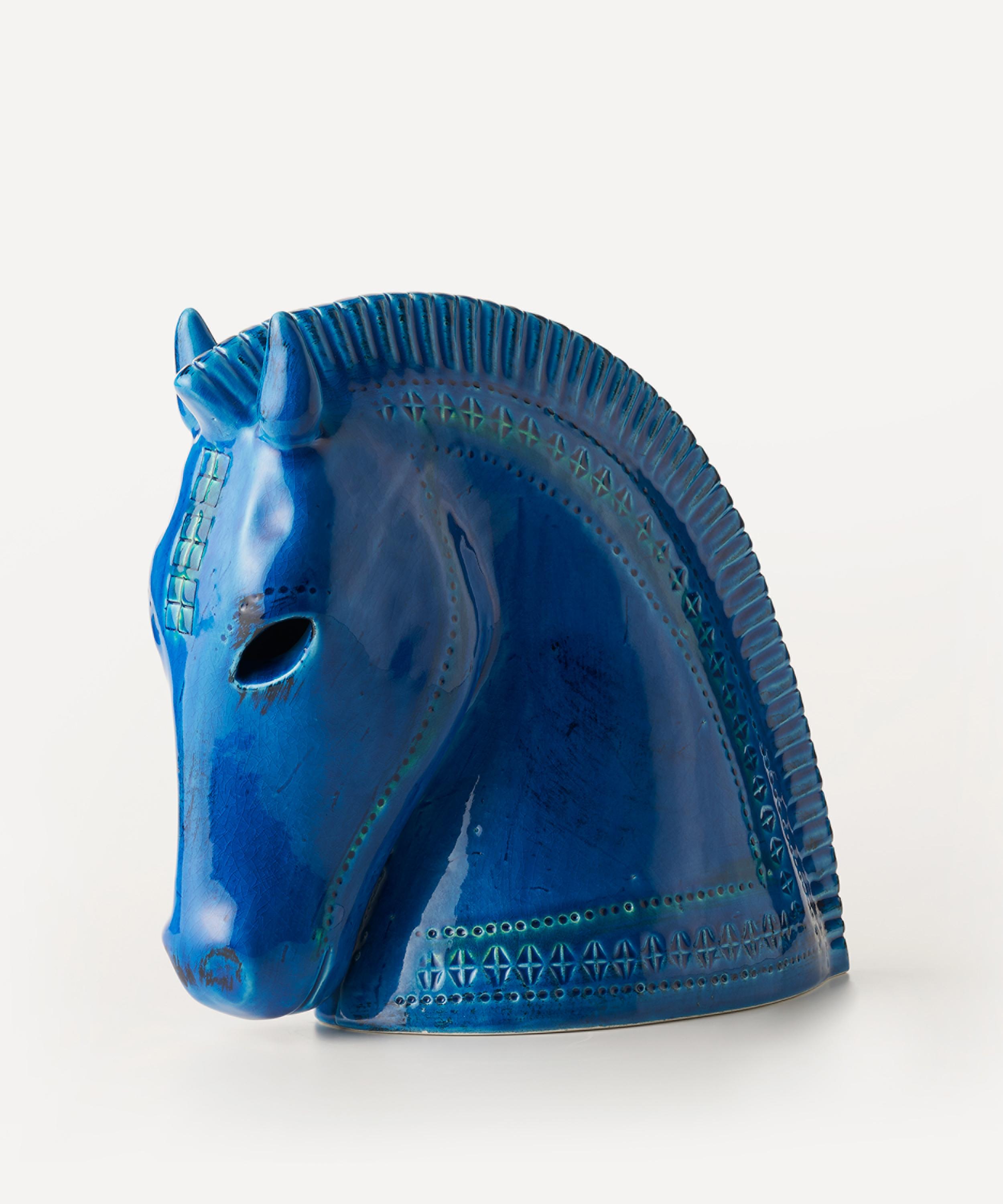 BITOSSI BITOSSI RIMINI BLU CERAMIC HORSE HEAD FIGURE 
