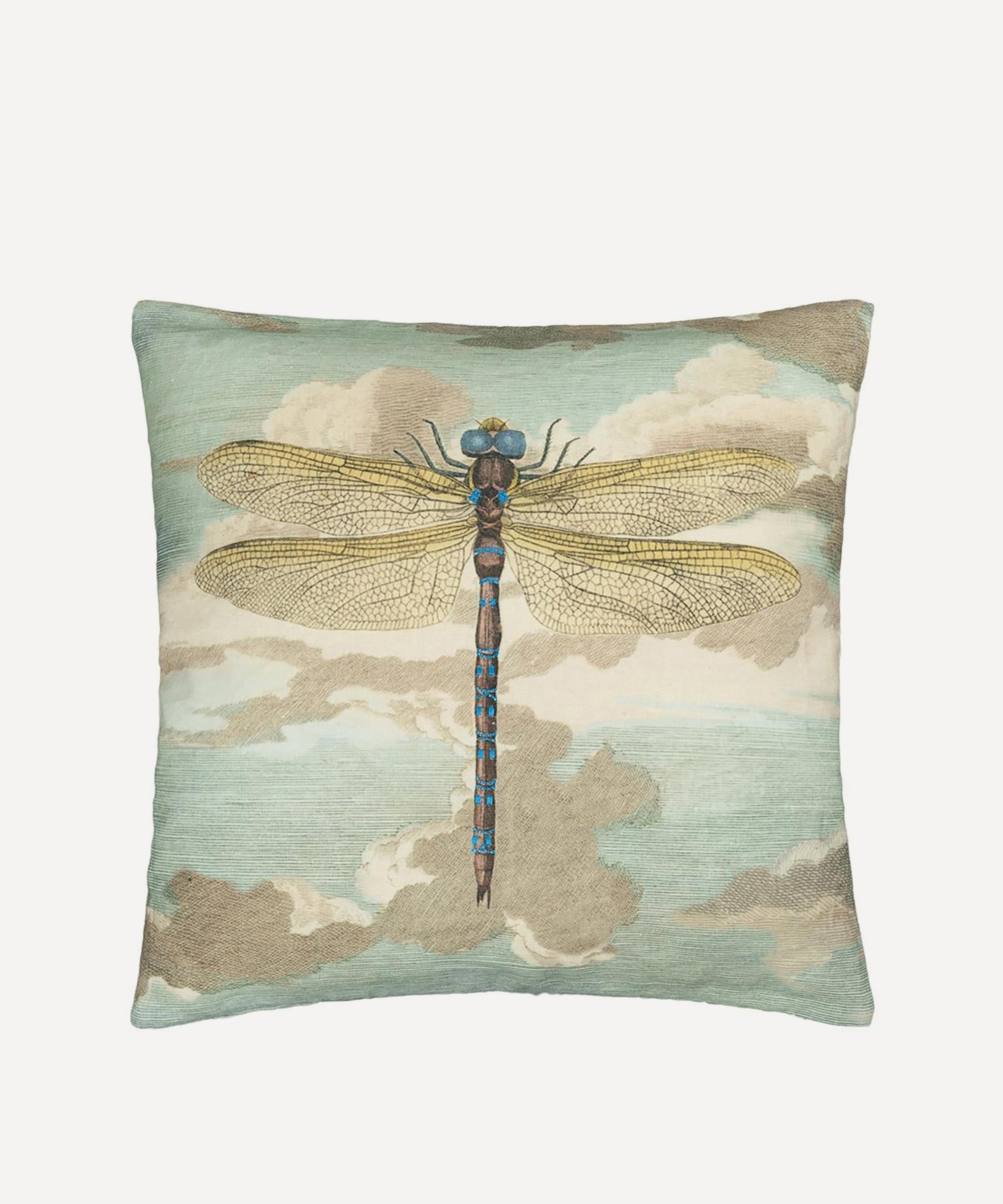 John Derian Dragonfly Over Clouds Cushion