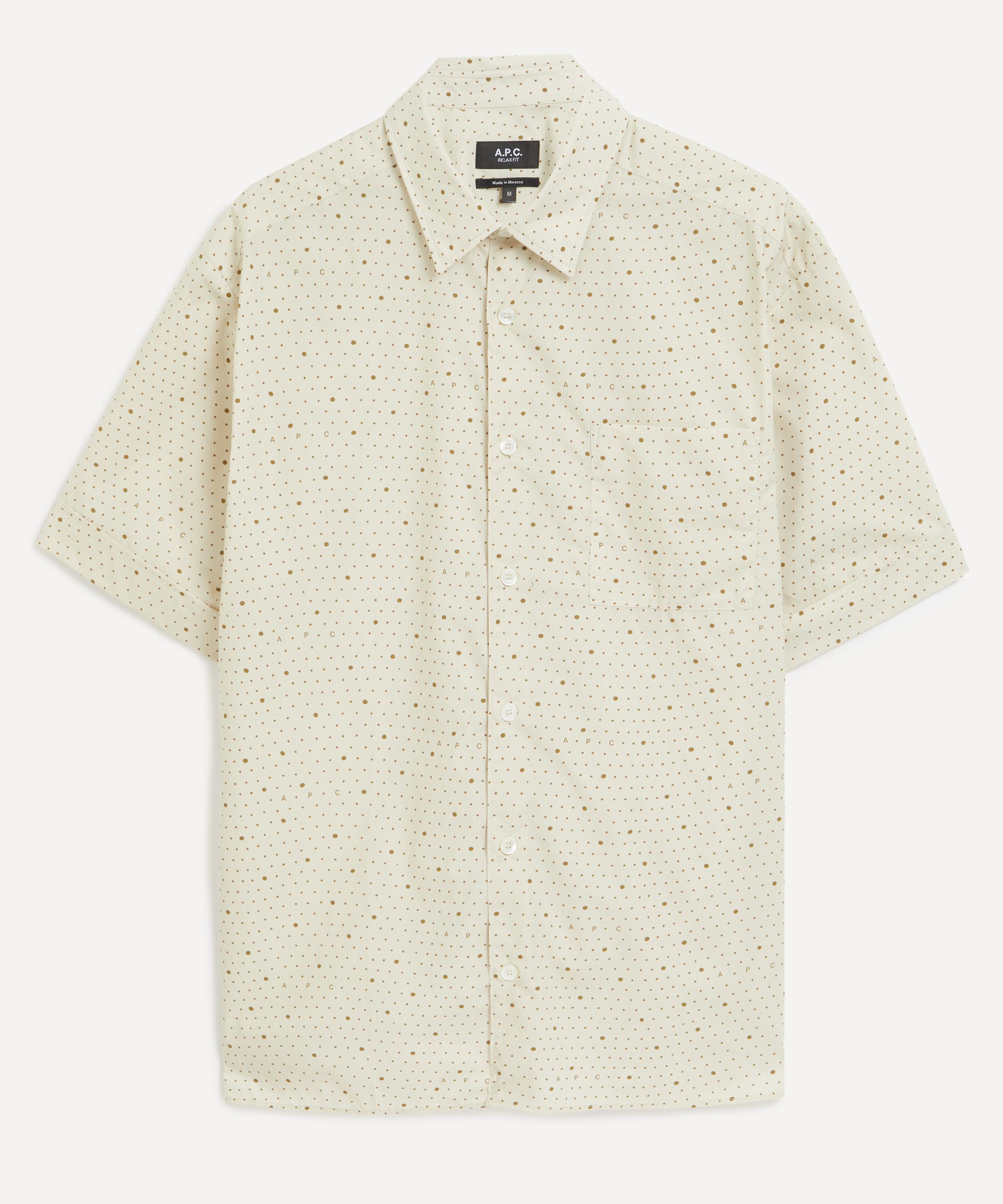 A. P.C. Mens Ross Short-Sleeve Shirt Cream