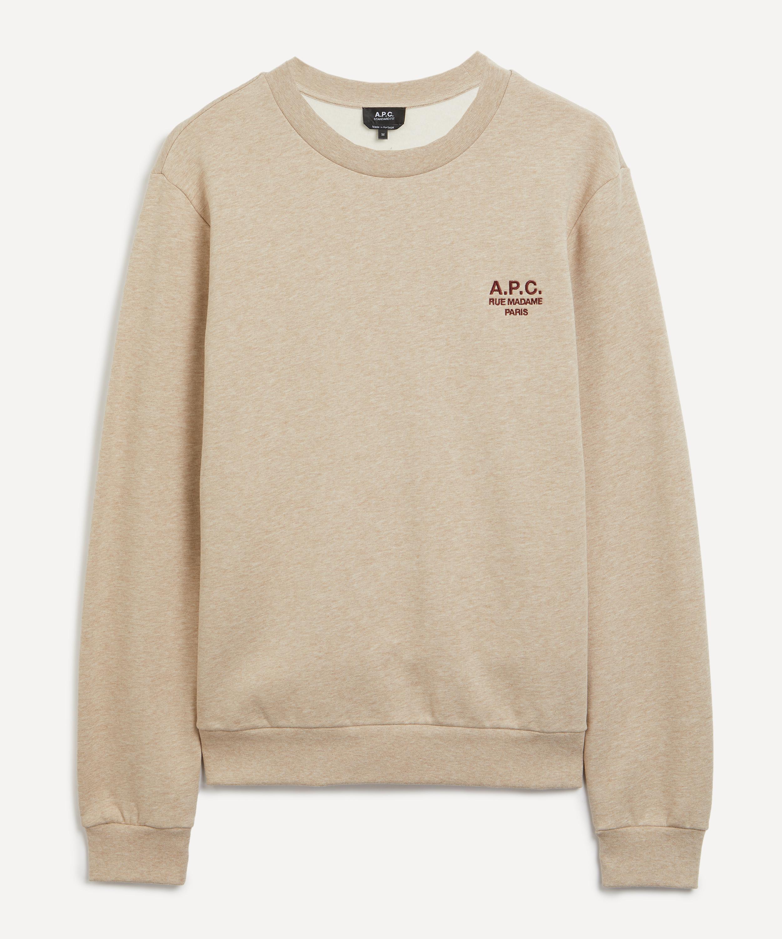 A. P.C. Mens Item F Logo Sweatshirt Beige XL