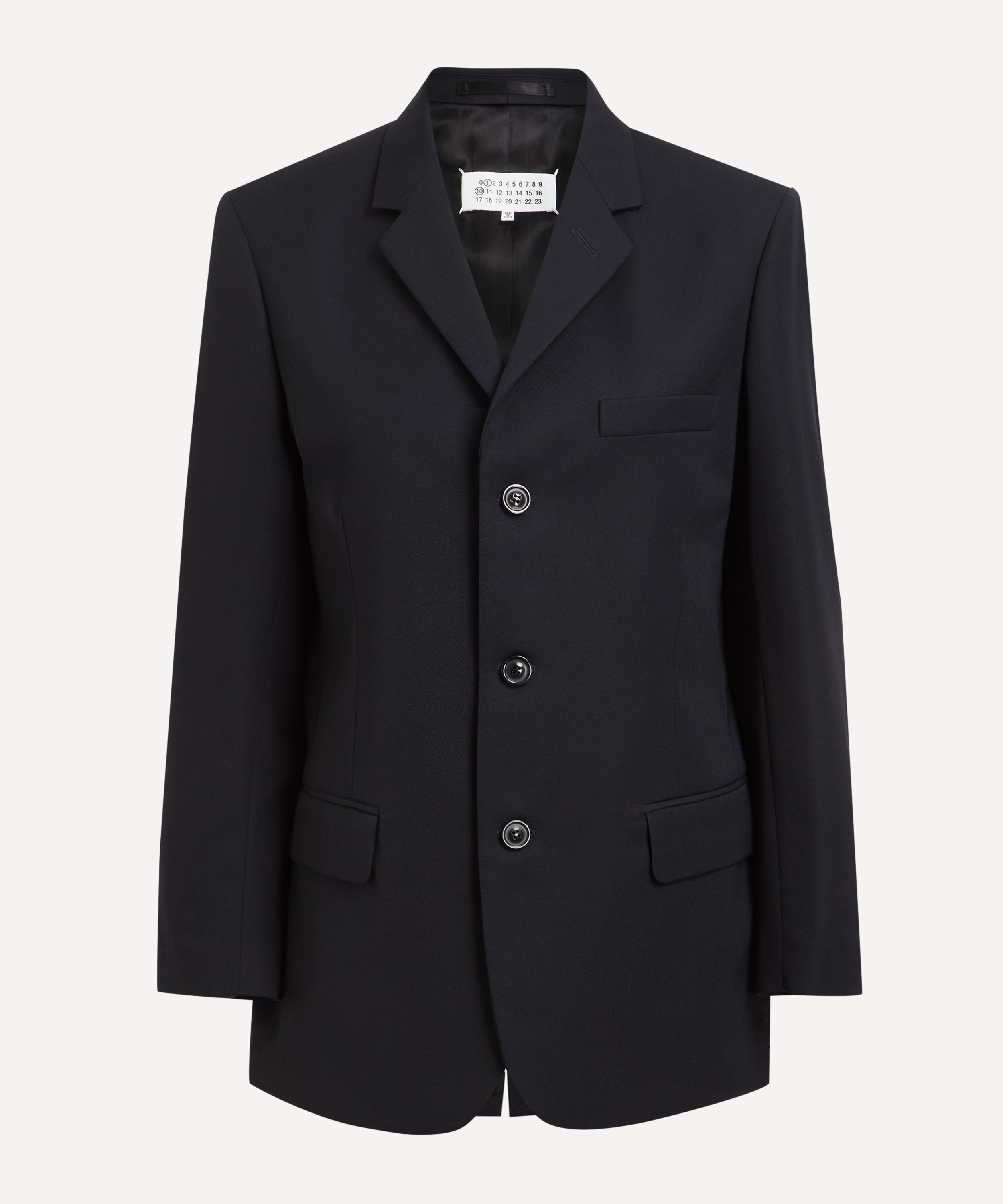 Maison Margiela Women's Single-Breasted Wool Blazer Navy 34/44