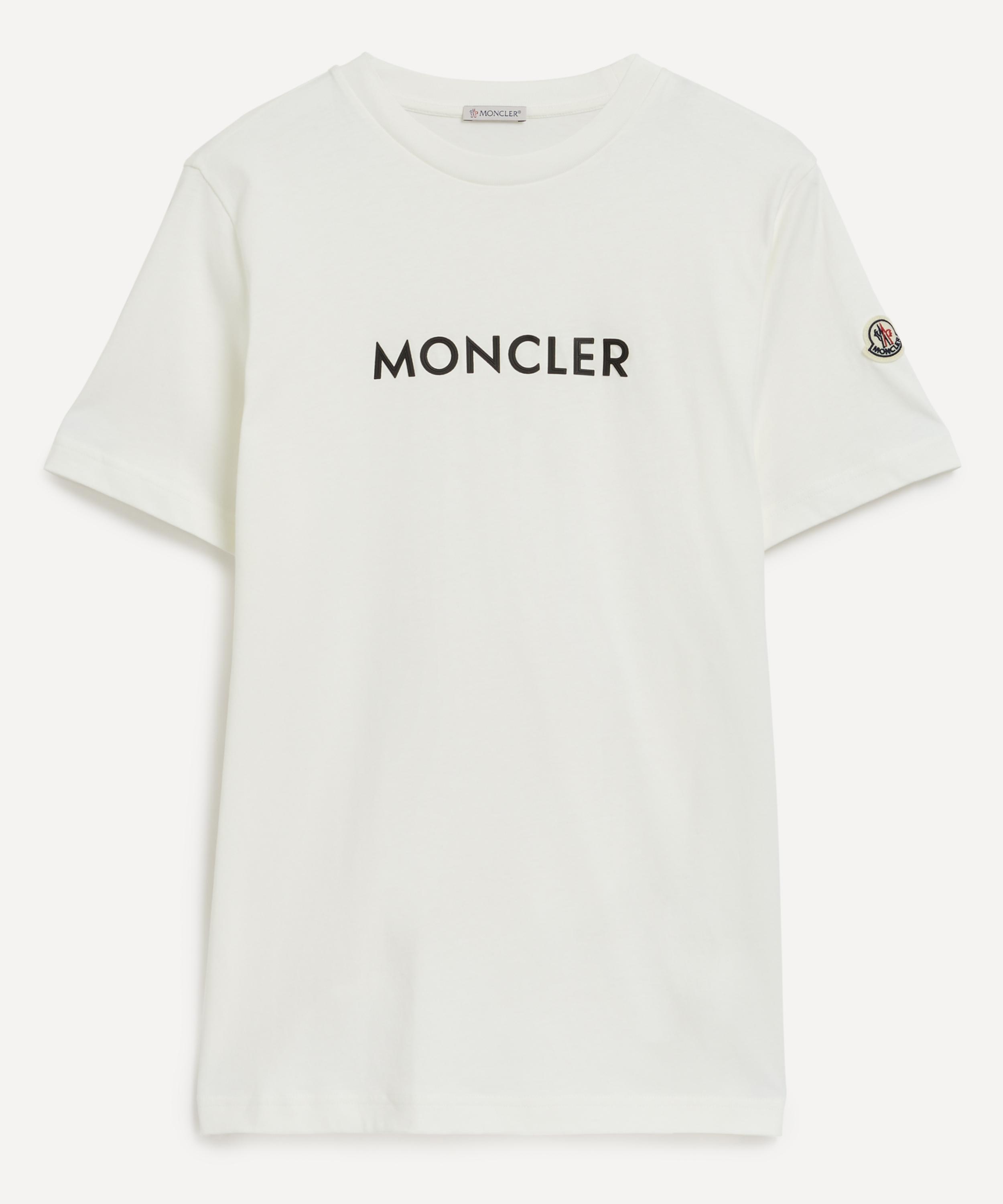 Moncler Mens Rubberized Logo T-Shirt White