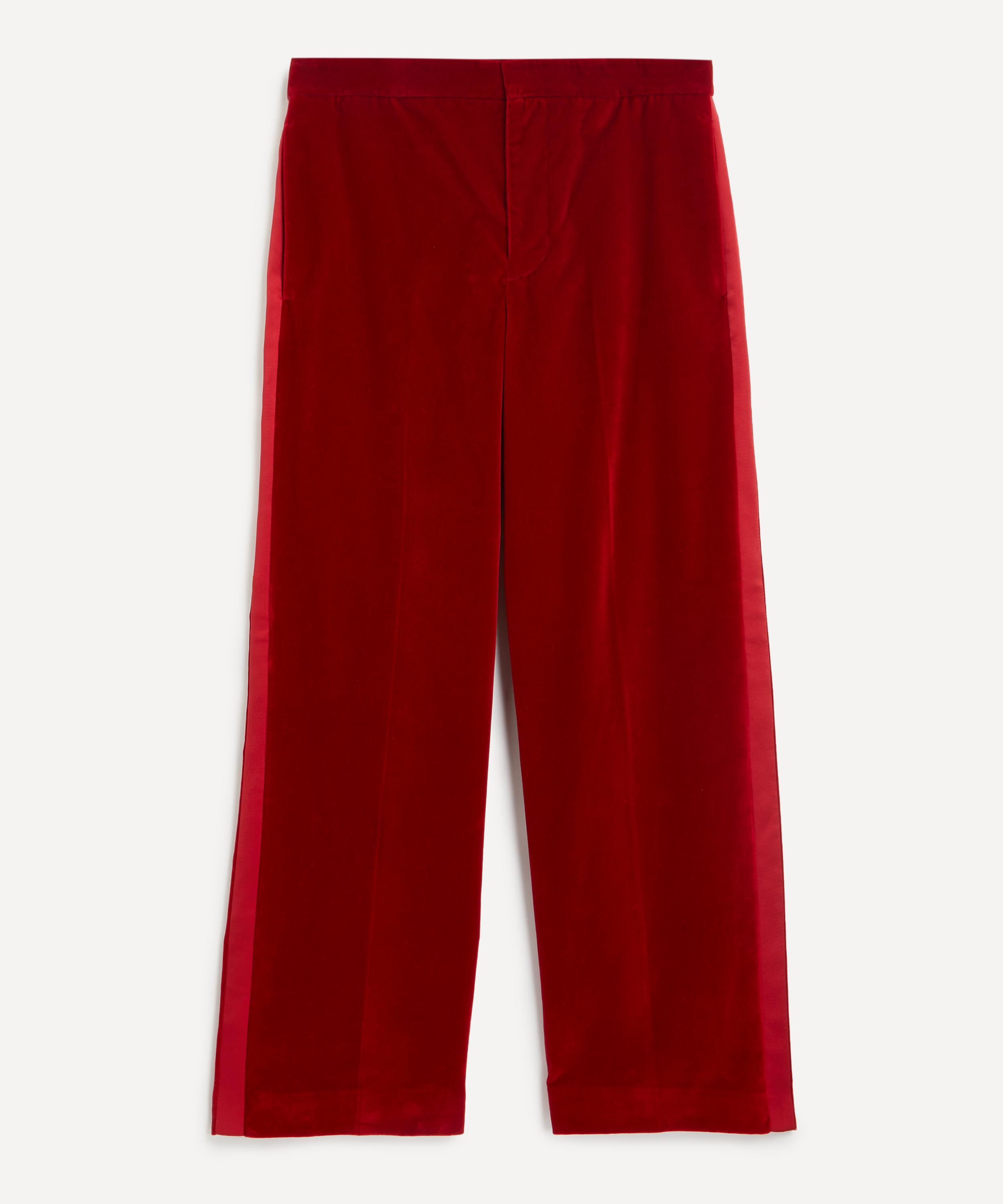 Jw Anderson Pantalone In Velluto Rosso Donna