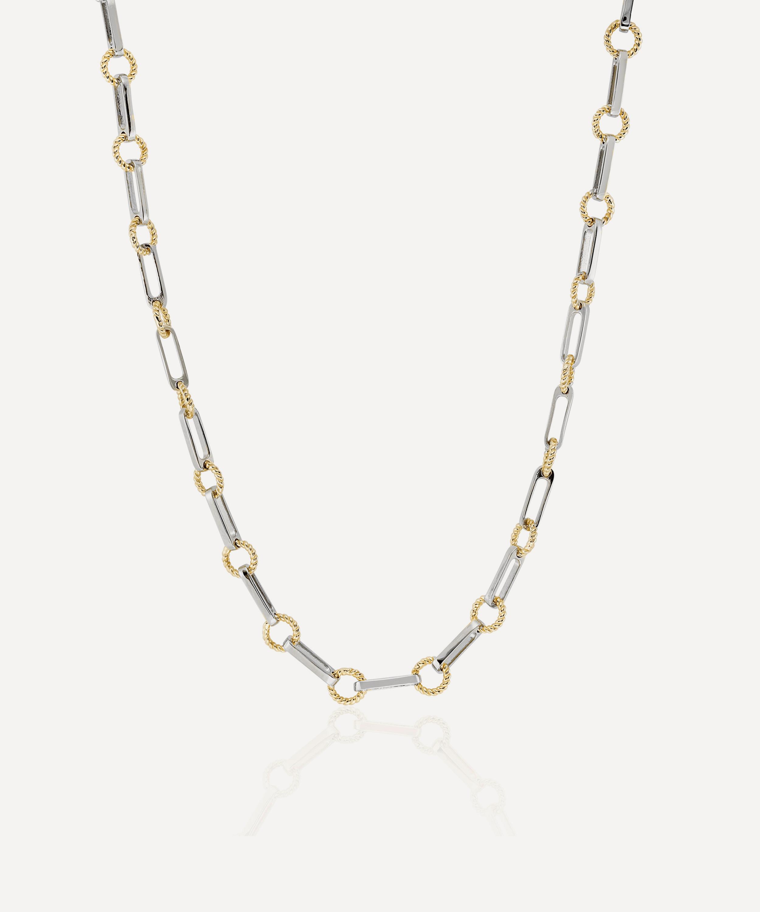 Laura Vann Mixed Metal Two-tone Twisted Link Chain Necklace