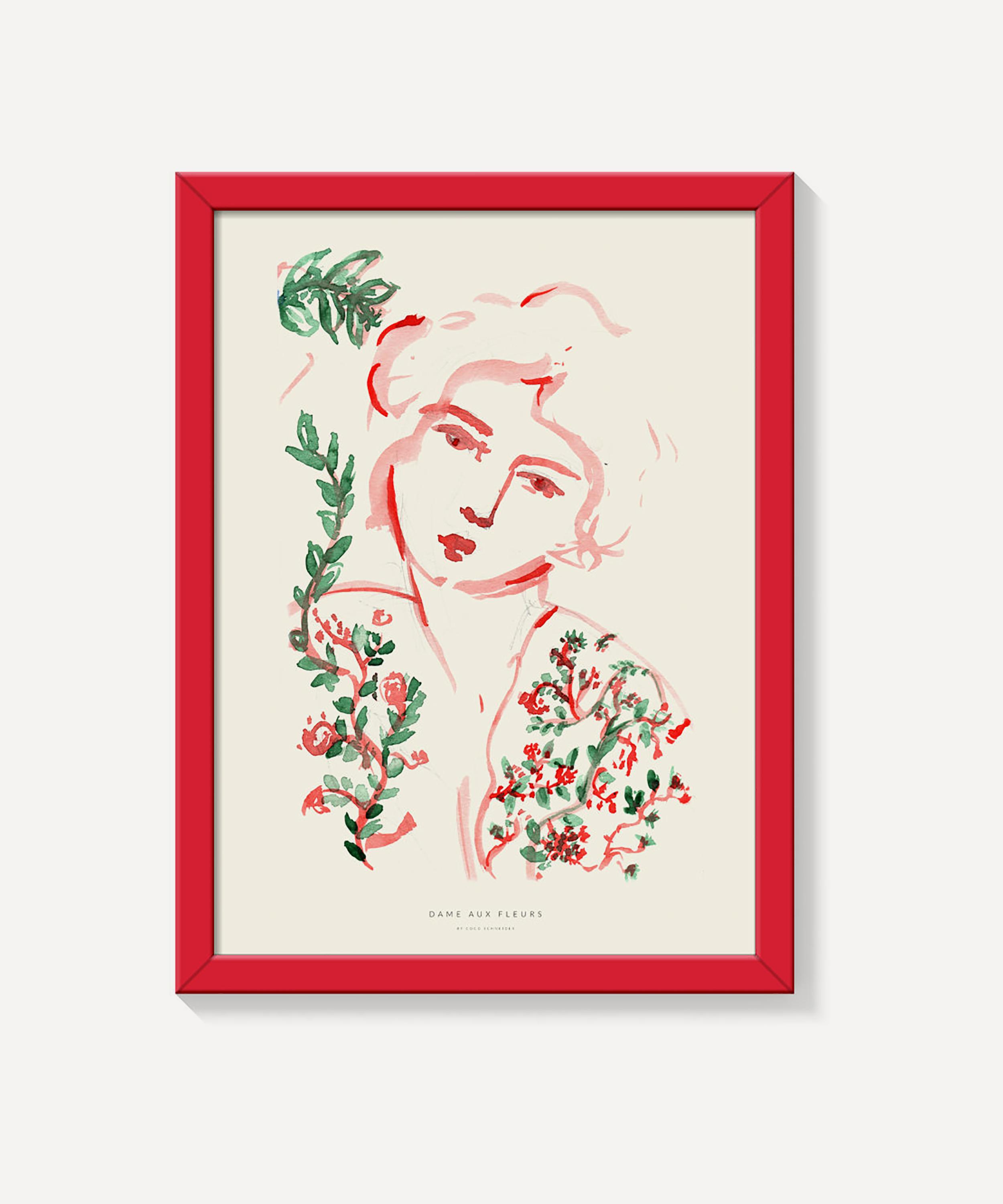 Pstr Studio Coco Schneider Dame Aux Fleurs Framed Print