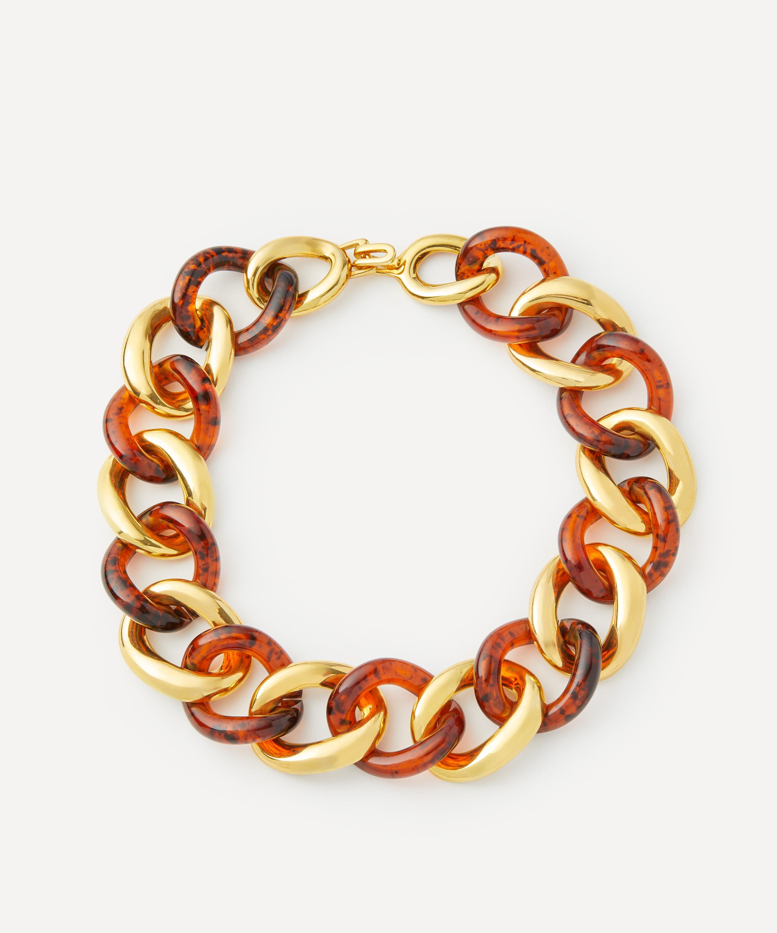 Kenneth Jay Lane Gold-plated Tortoise Resin Chain Necklace