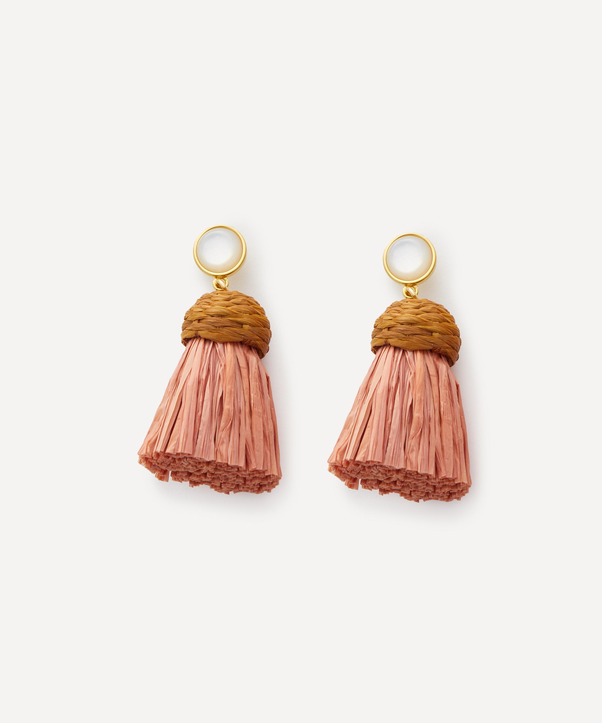 LIZZIE FORTUNATO LIZZIE FORTUNATO GOLD-PLATED RAFFIA DROP EARRINGS 