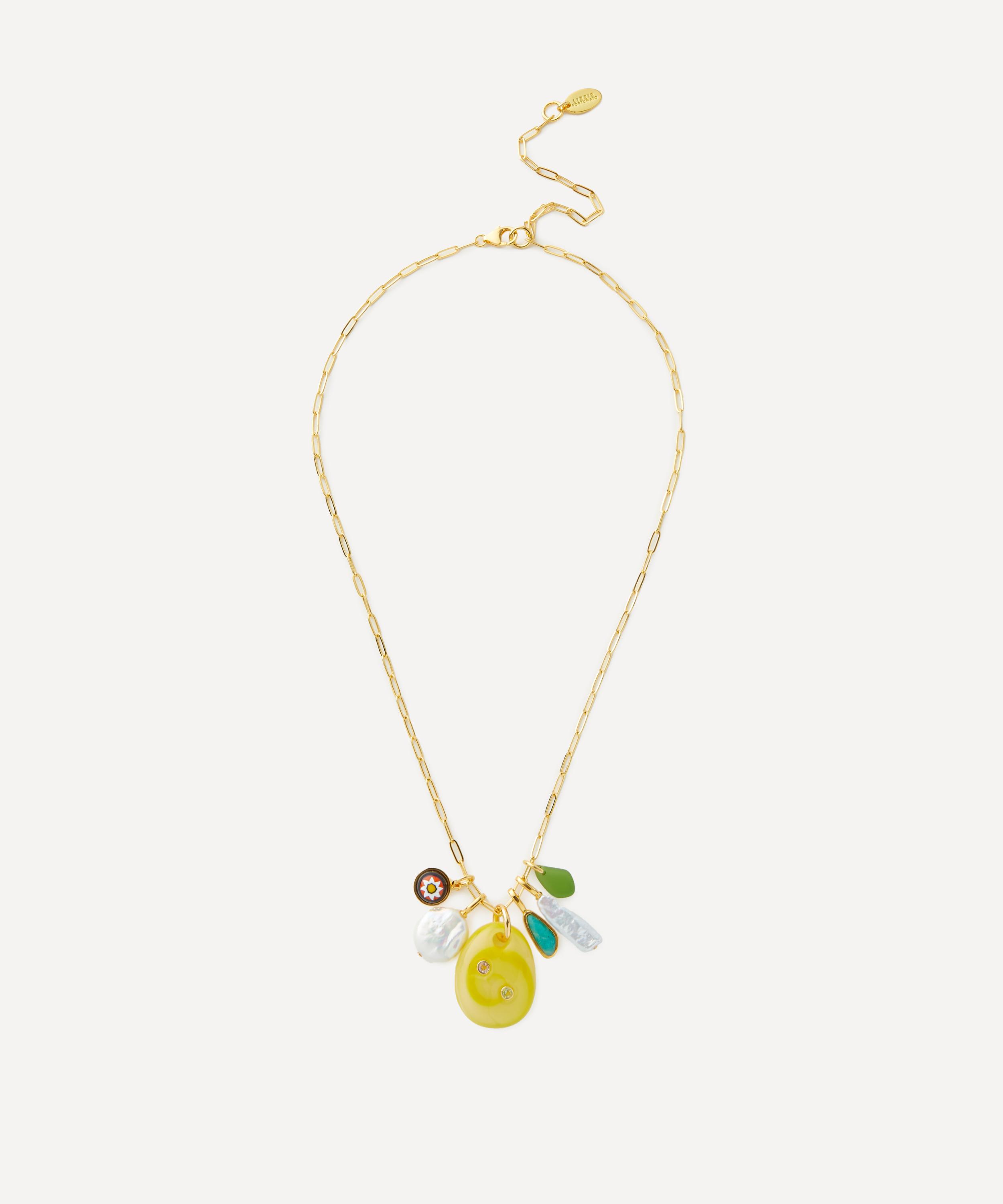 Shop Lizzie Fortunato Gold-plated Rivas Charm Necklace